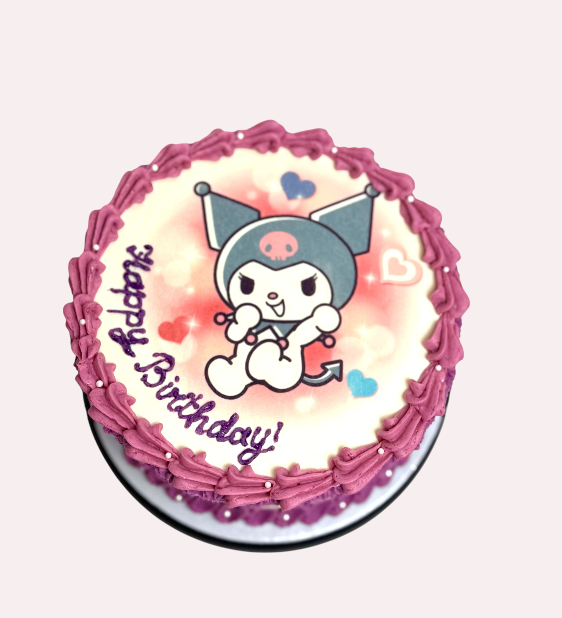 Bento torta Kuromi – jedlá tlač na kréme