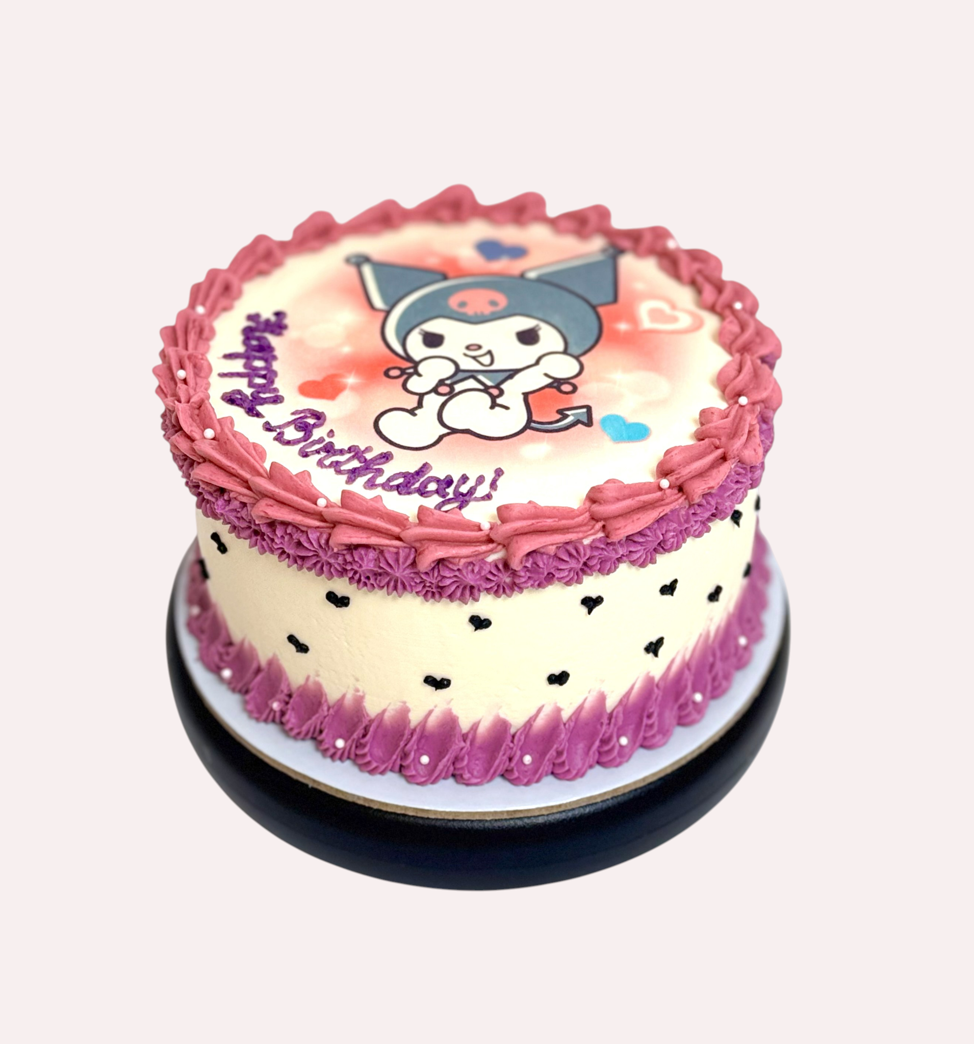 Bento torta Kuromi – jedlá tlač na kréme