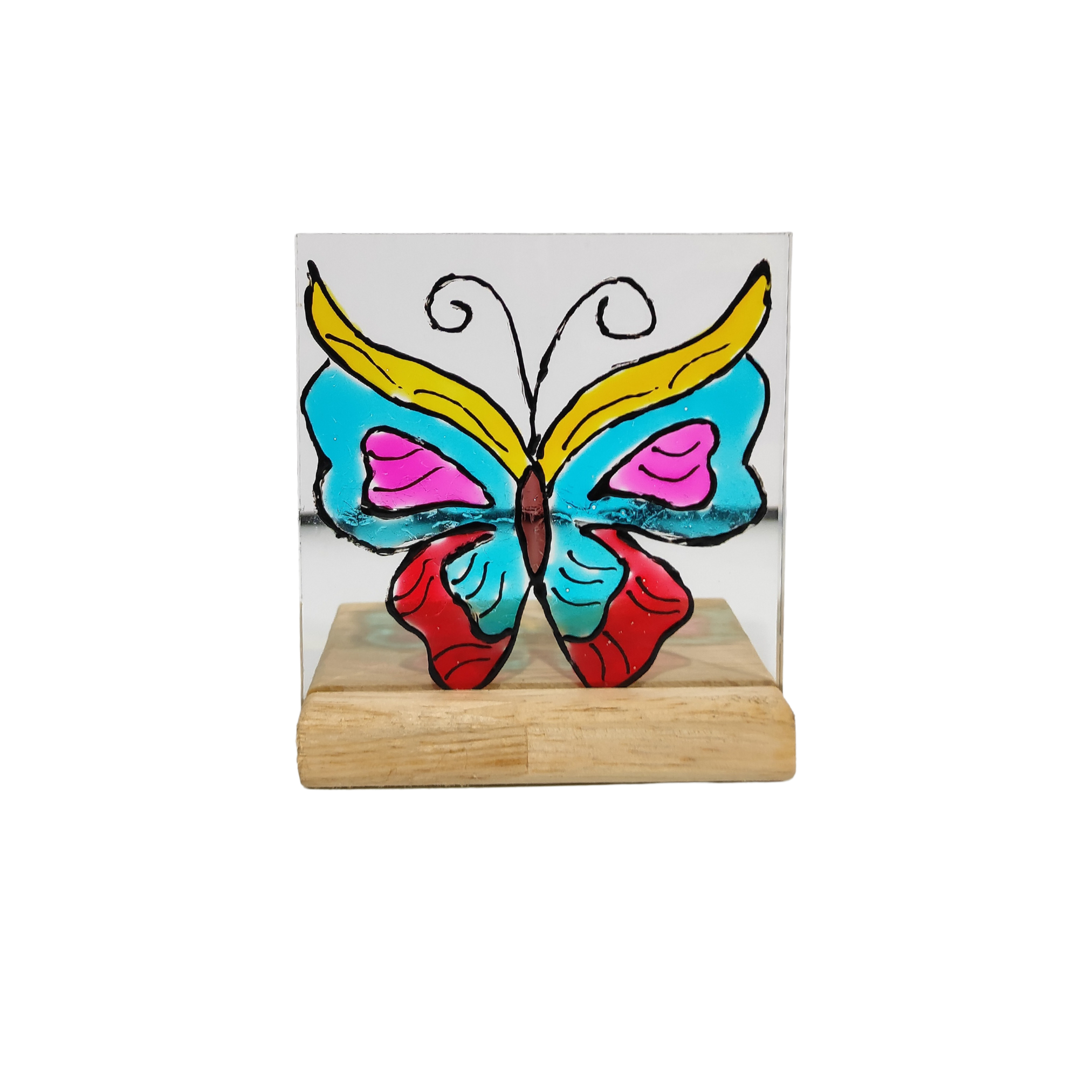 Glass Painted Tea Light Holder Model 5