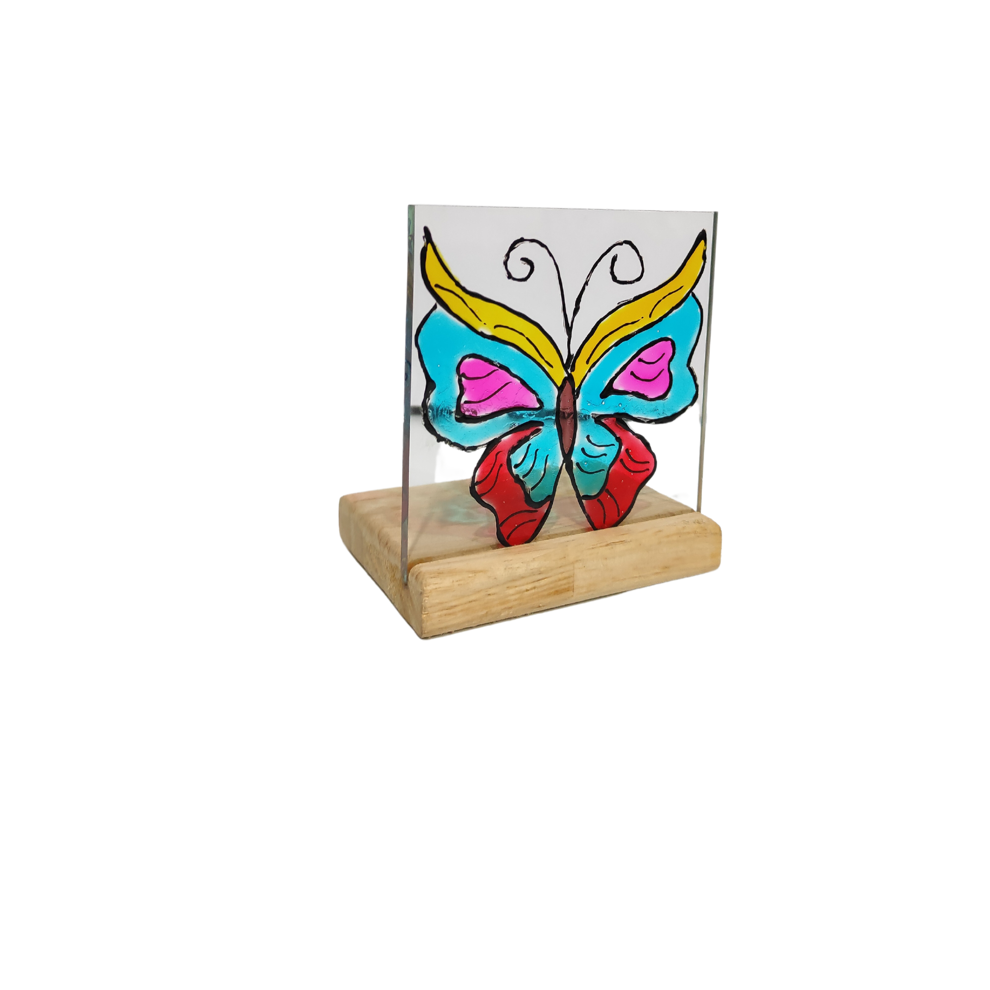 Glass Painted Tea Light Holder Model 5