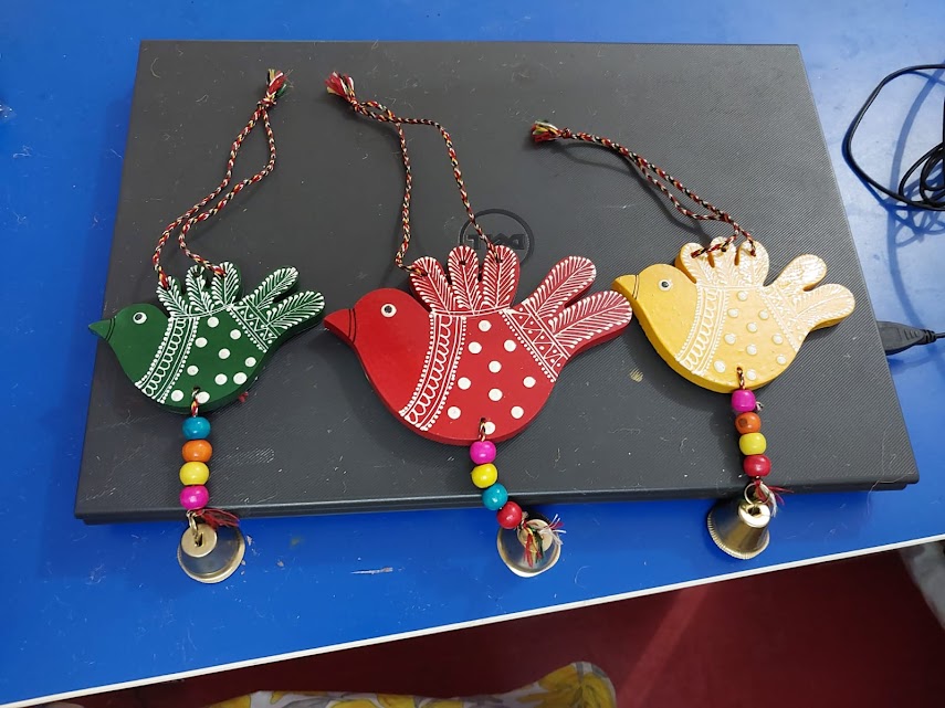 Hand-Painted Bird Hanging Decor