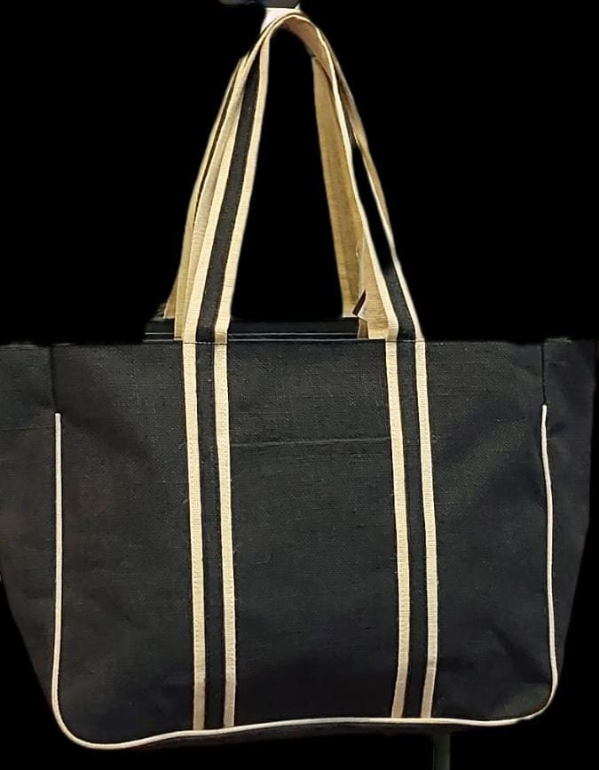 Striped Canvas Tote Bag