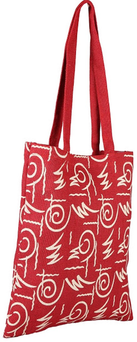 Red Patterned Tote Bag