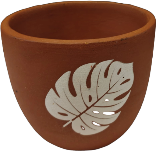 leaf terracota planter