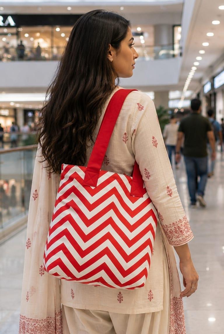 Zig Zag Cotton Bag