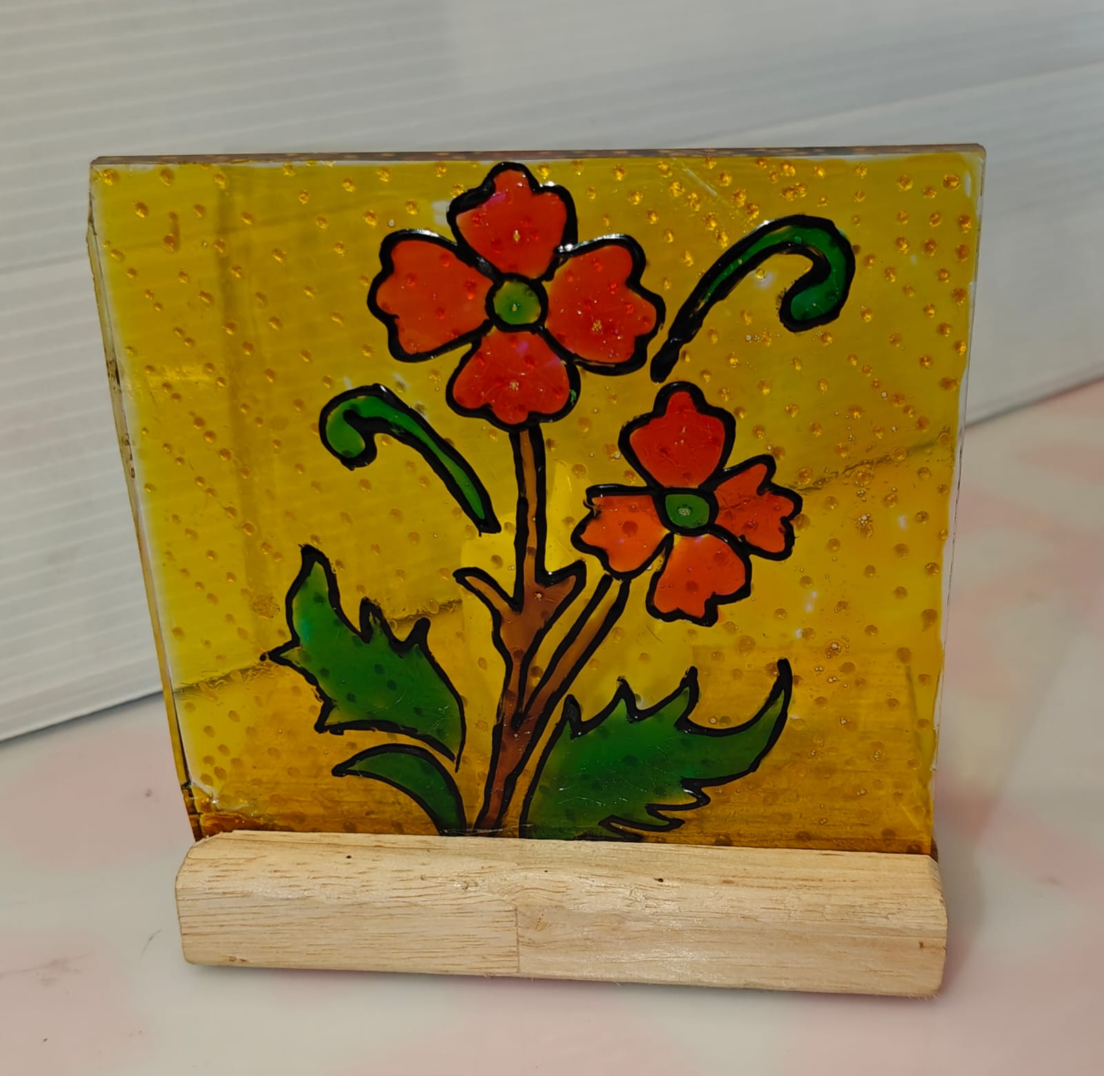 HAND-PAINTED CANDLE HOLDER