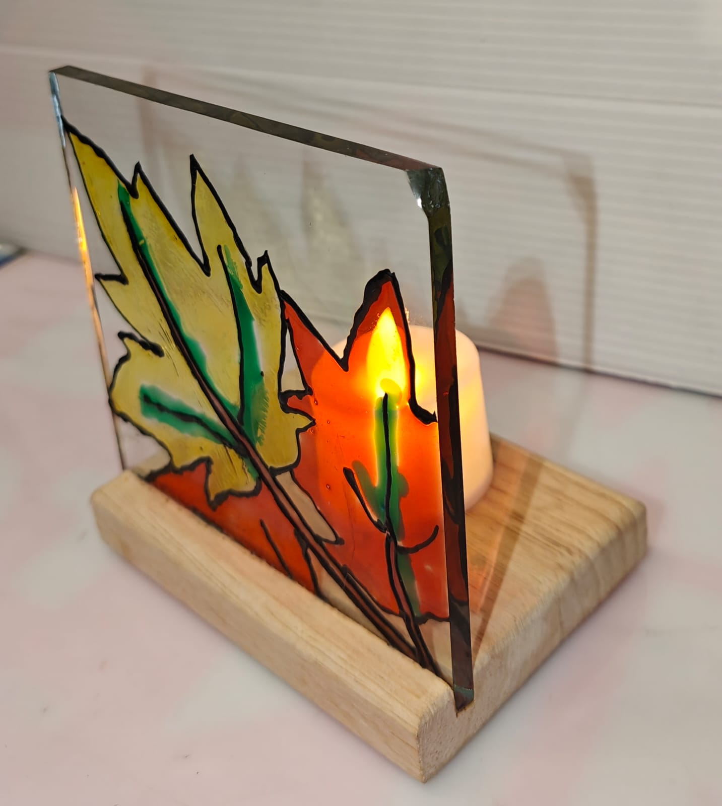HAND-PAINTED CANDLE HOLDER
