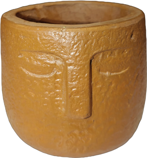 terracotta man shaped planter