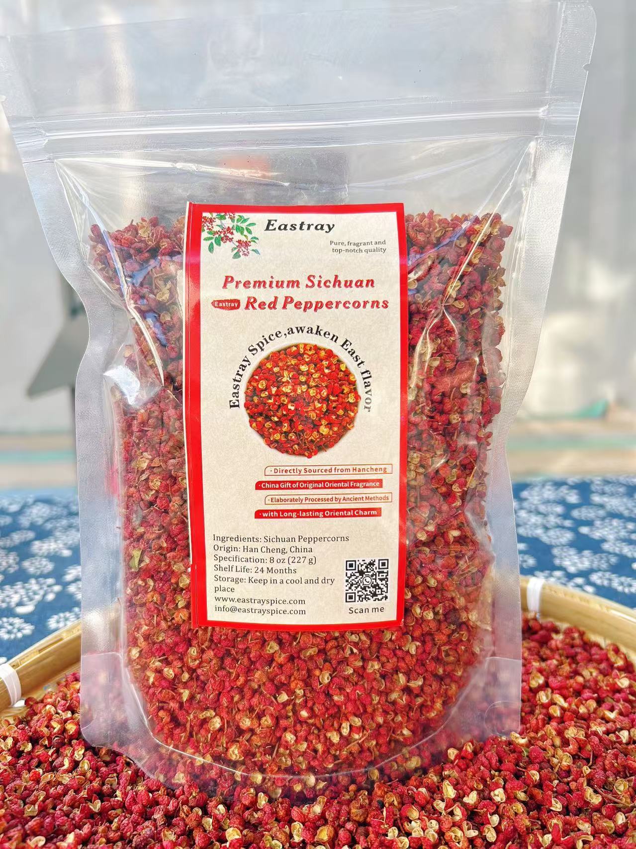 Special Grade Hancheng Sichuan Flower Peppers(Hua Jiao) - 8oz Authentic Chinese Red Szechuan Peppercorns 