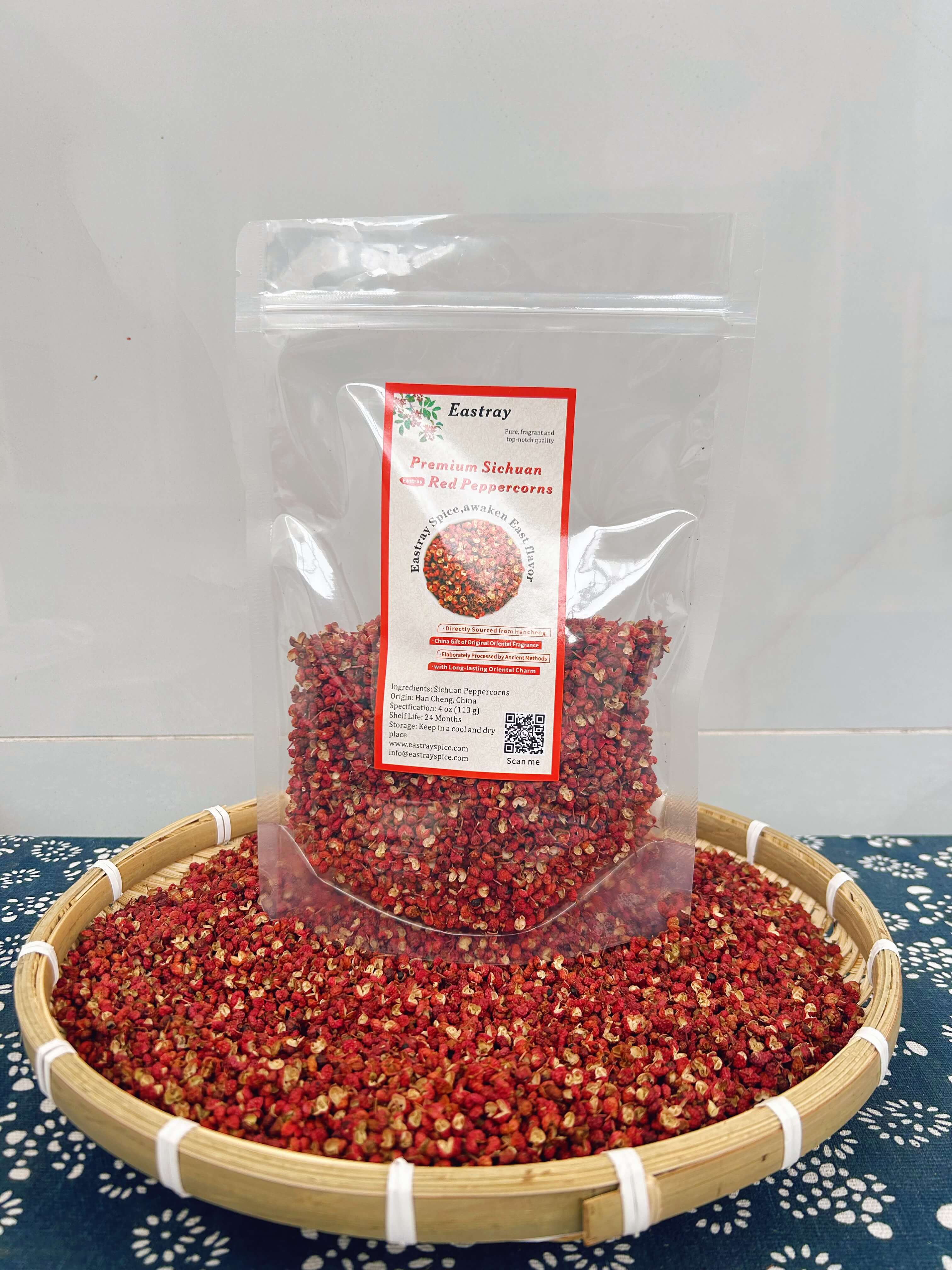 Premium Hancheng Da Hong Pao Sichuan Peppercorns (Hua Jiao) - 4oz Authentic Chinese Red Szechuan Pepper