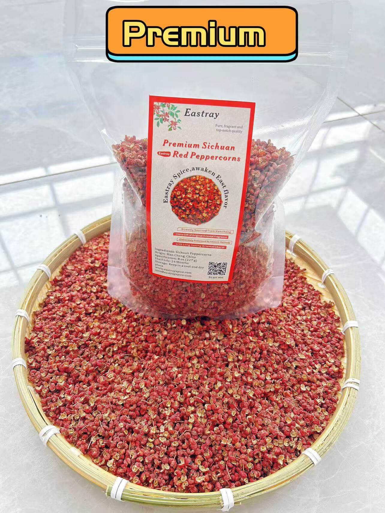Premium Hancheng Da Hong Pao Sichuan Peppercorns (Hua Jiao) - 8oz Authentic Chinese Red Szechuan Peppers