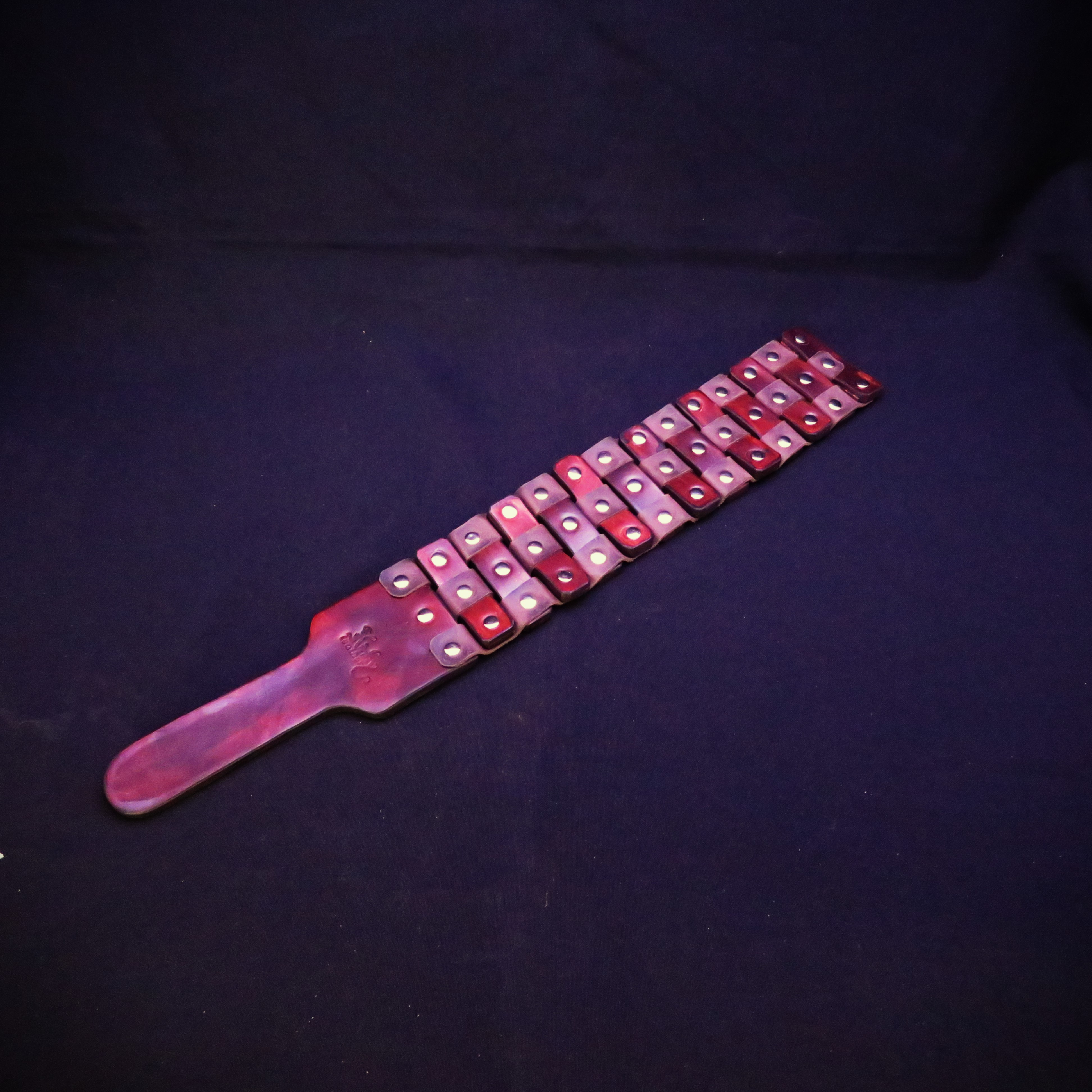 Flexible Brown Leather Spanking Paddle – Handcrafted for Unique Impact