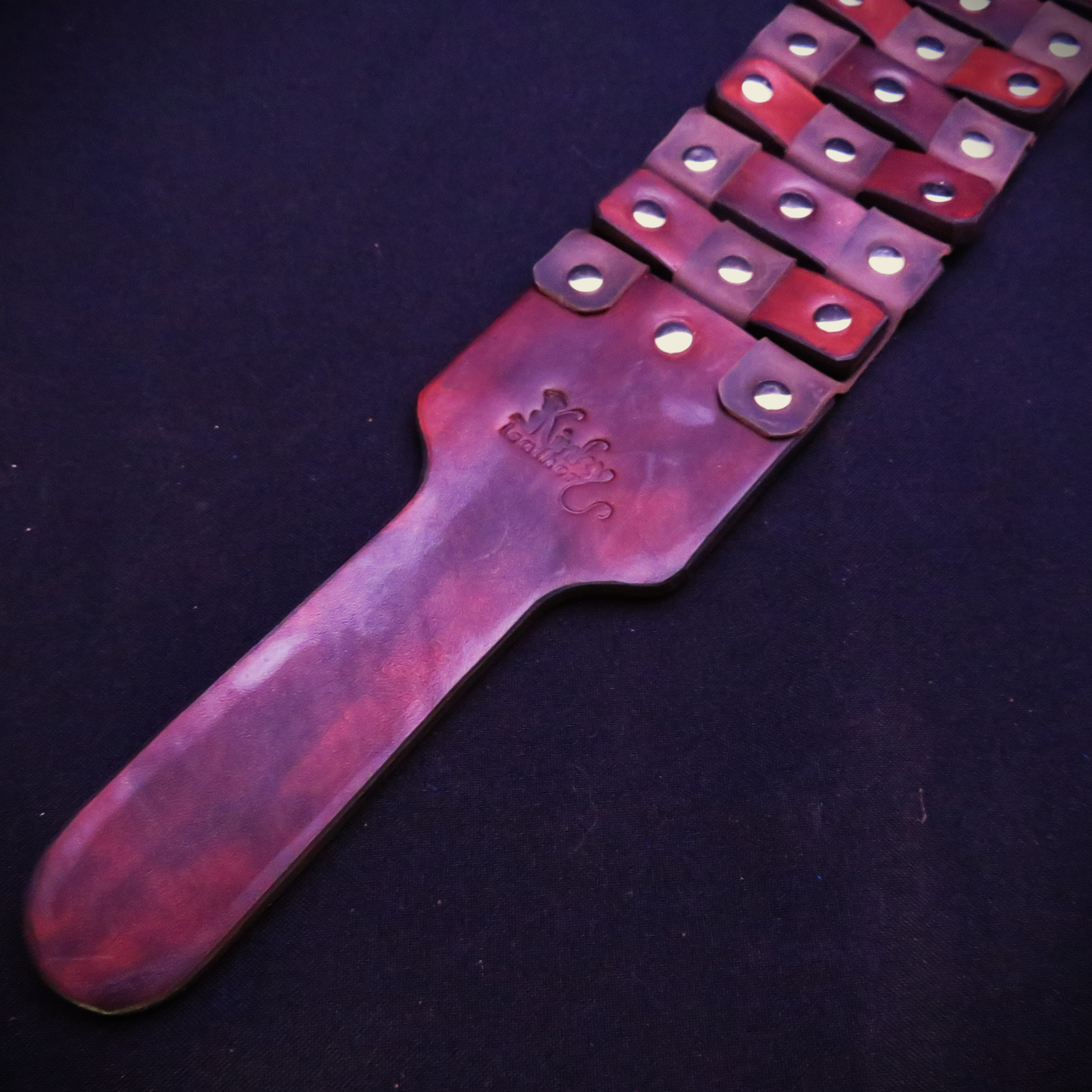Flexible Brown Leather Spanking Paddle – Handcrafted for Unique Impact