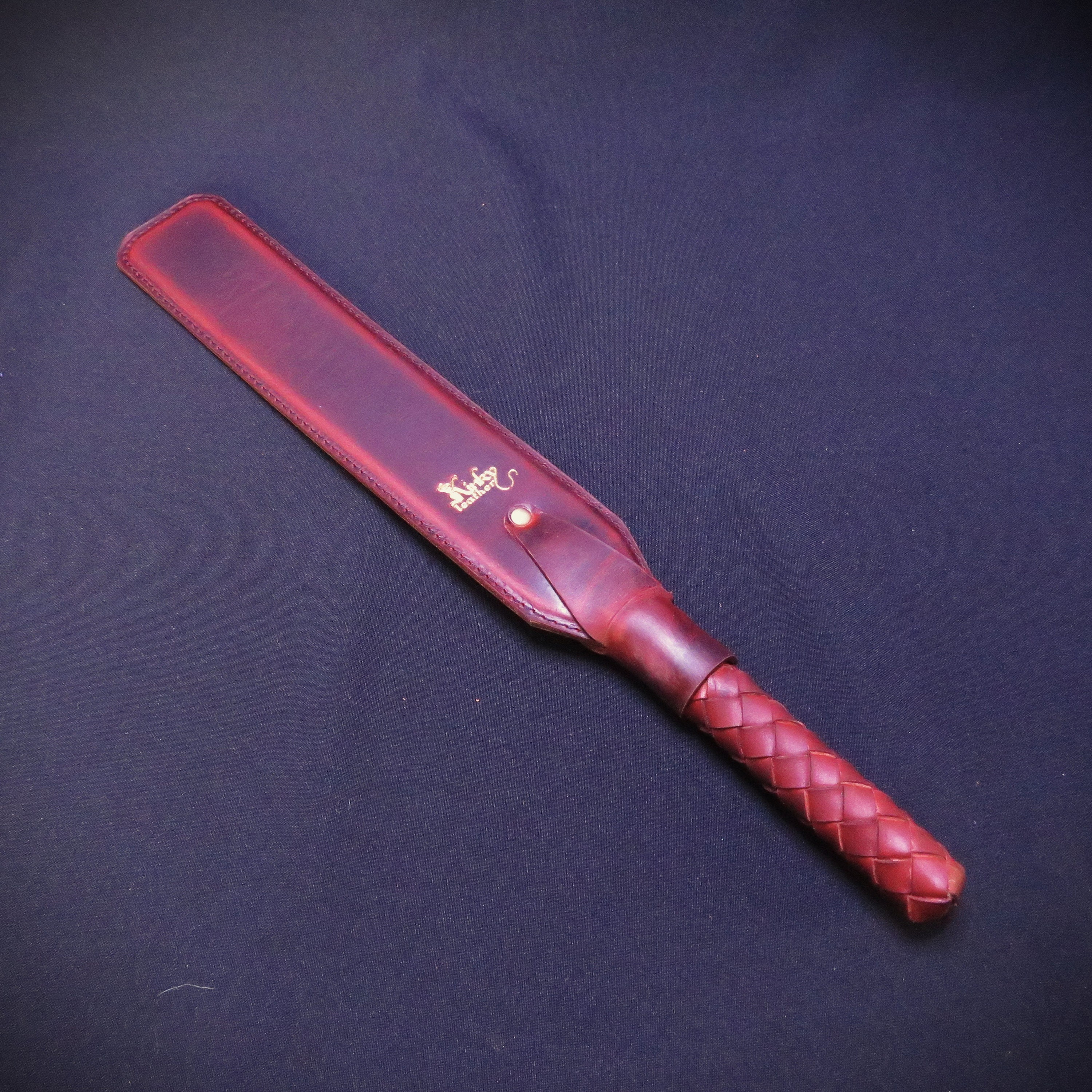 Brown Genuine Leather Spanking Paddle – Elegant and Flexible Impact Play Tool