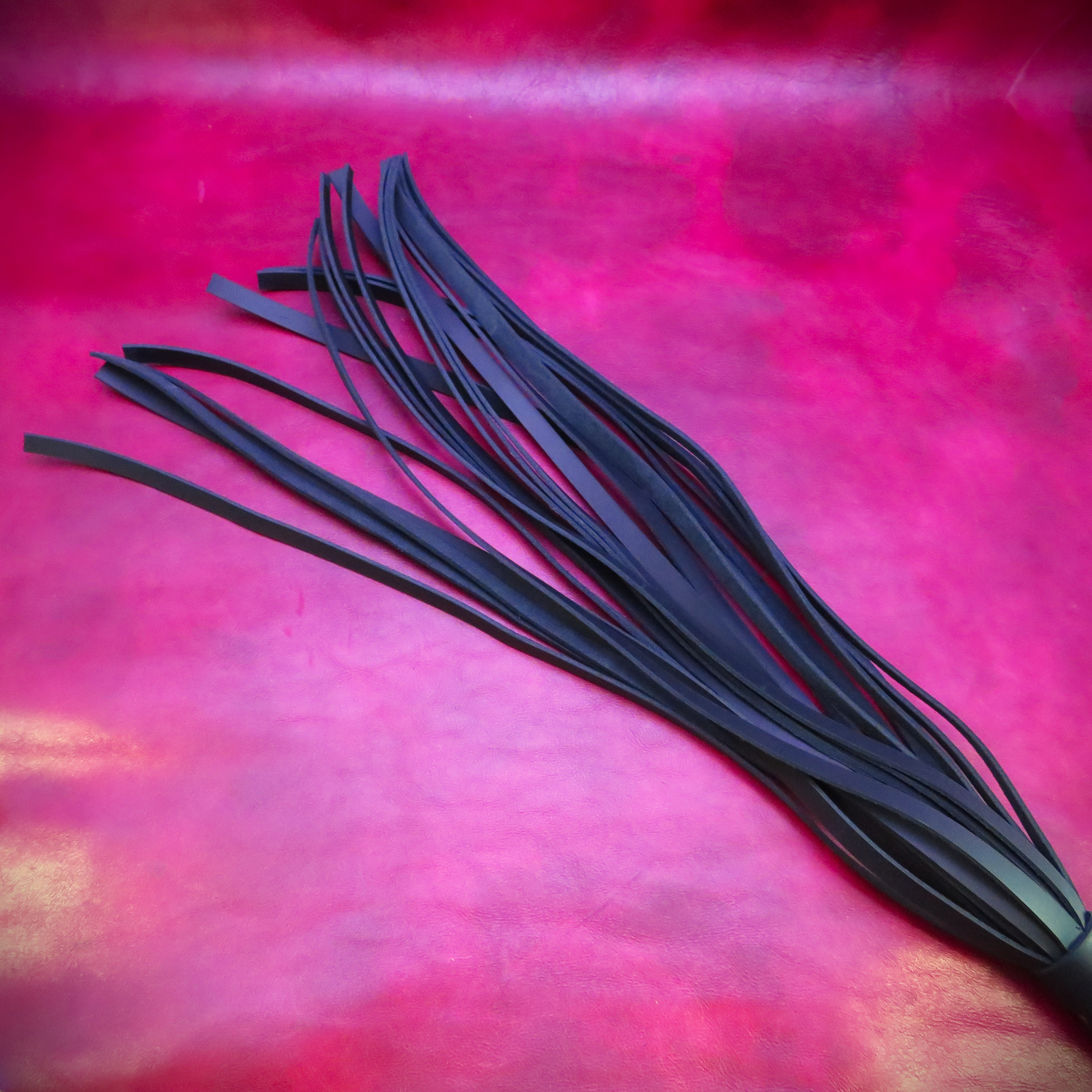Handmade Black Leather Whip-Flogger – Elegant & Durable