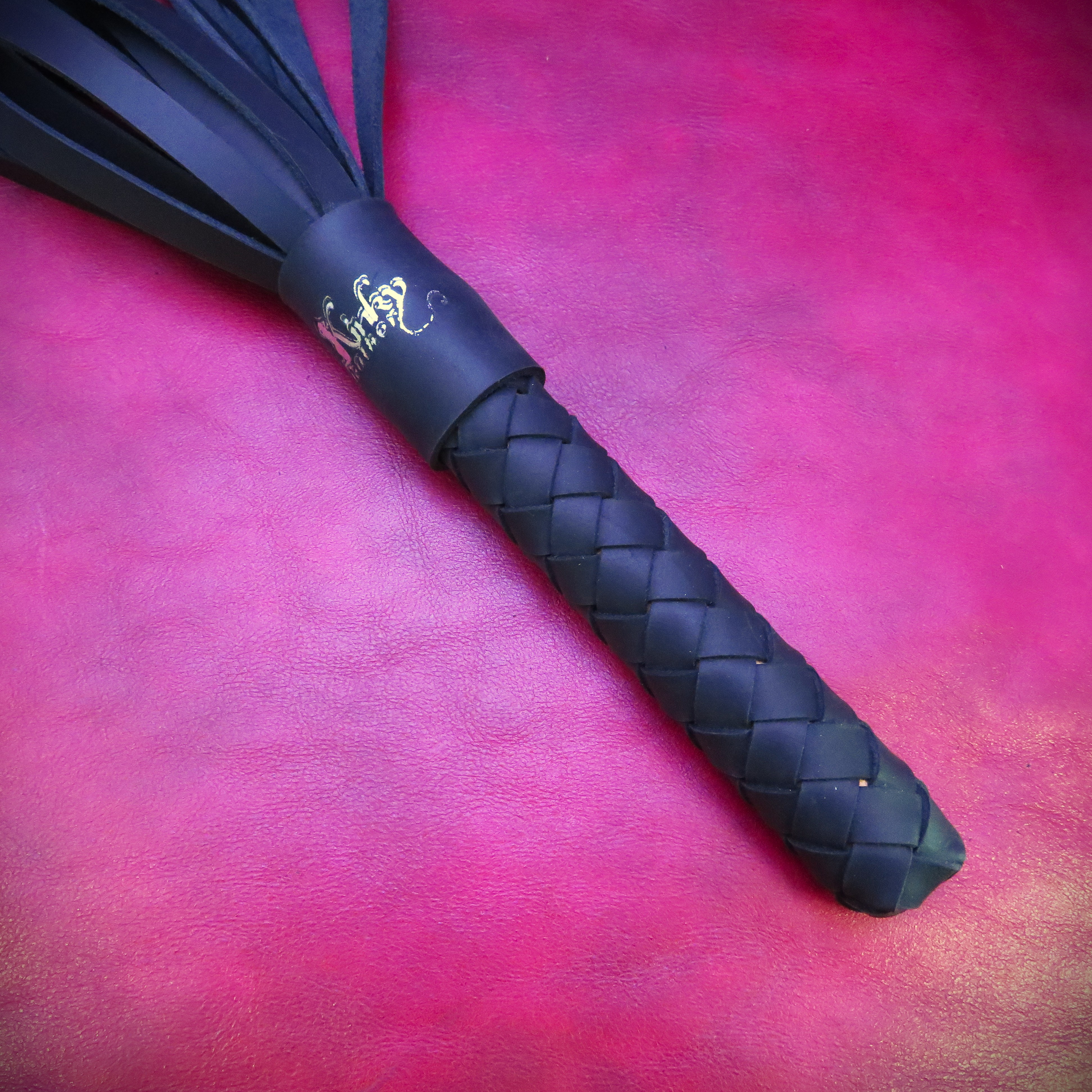 Handmade Black Leather Whip-Flogger – Elegant & Durable