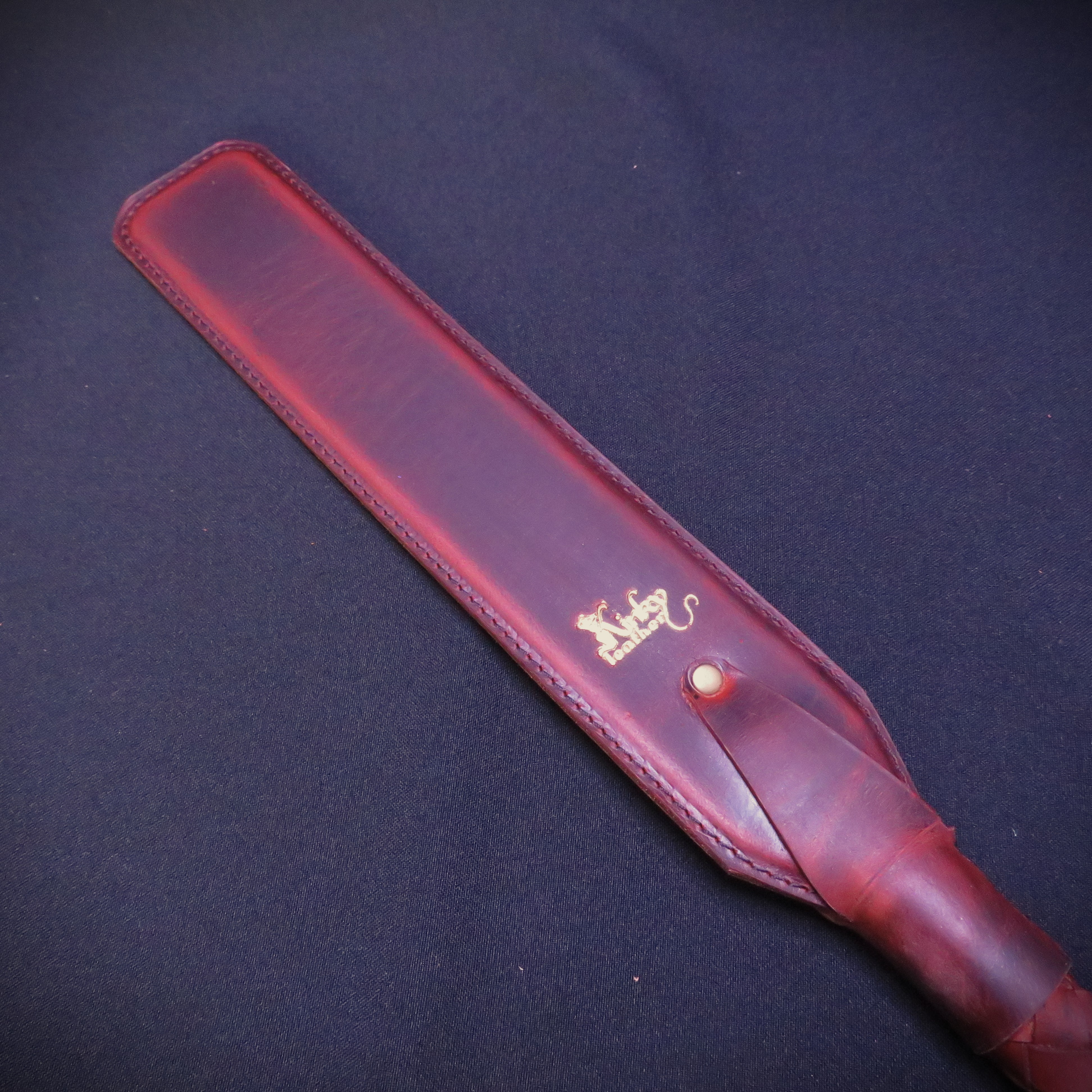 Brown Genuine Leather Spanking Paddle – Elegant and Flexible Impact Play Tool