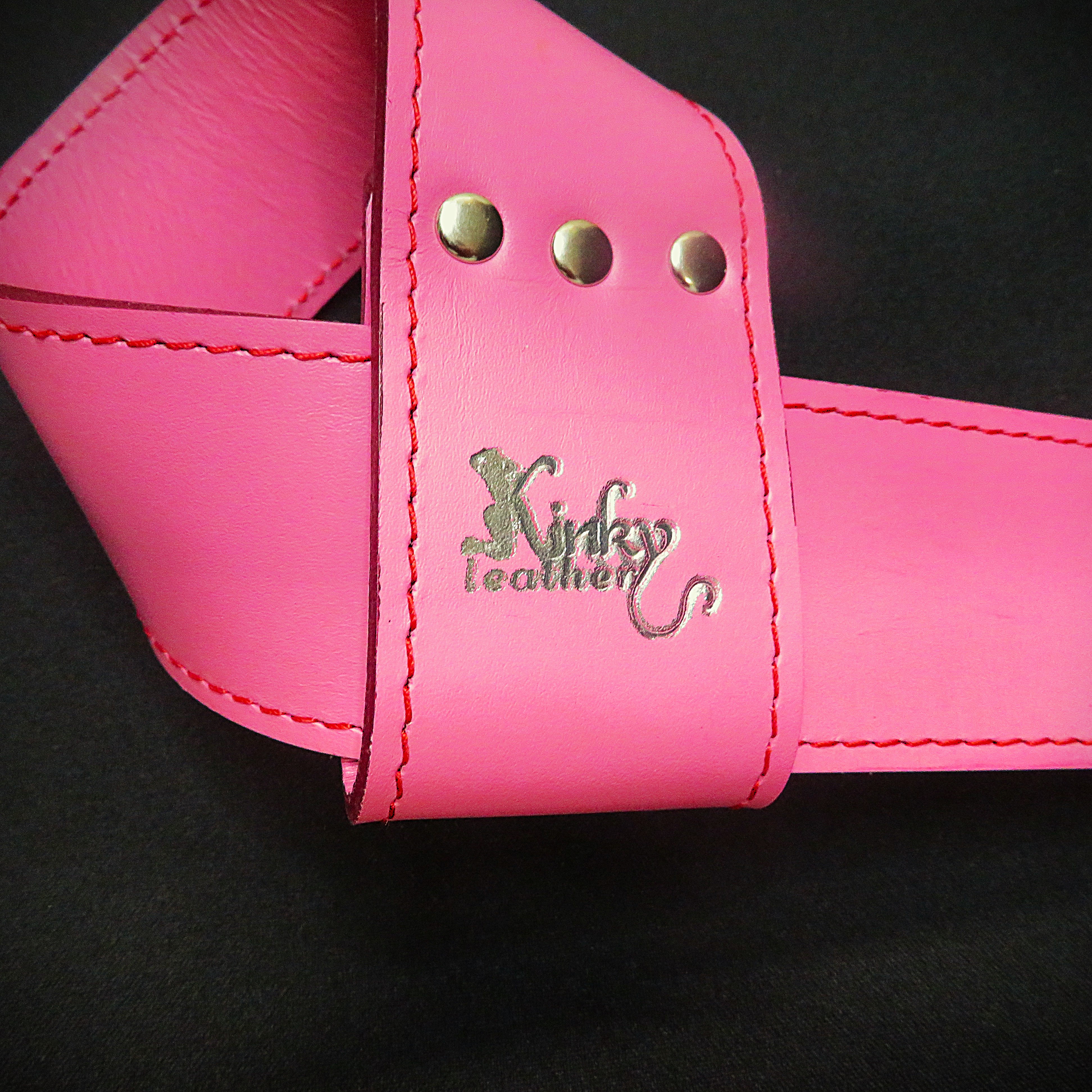 Handmade Pink Leather Suspension Cuffs – Premium Wrist and Ankle Restraints for Elevated Play