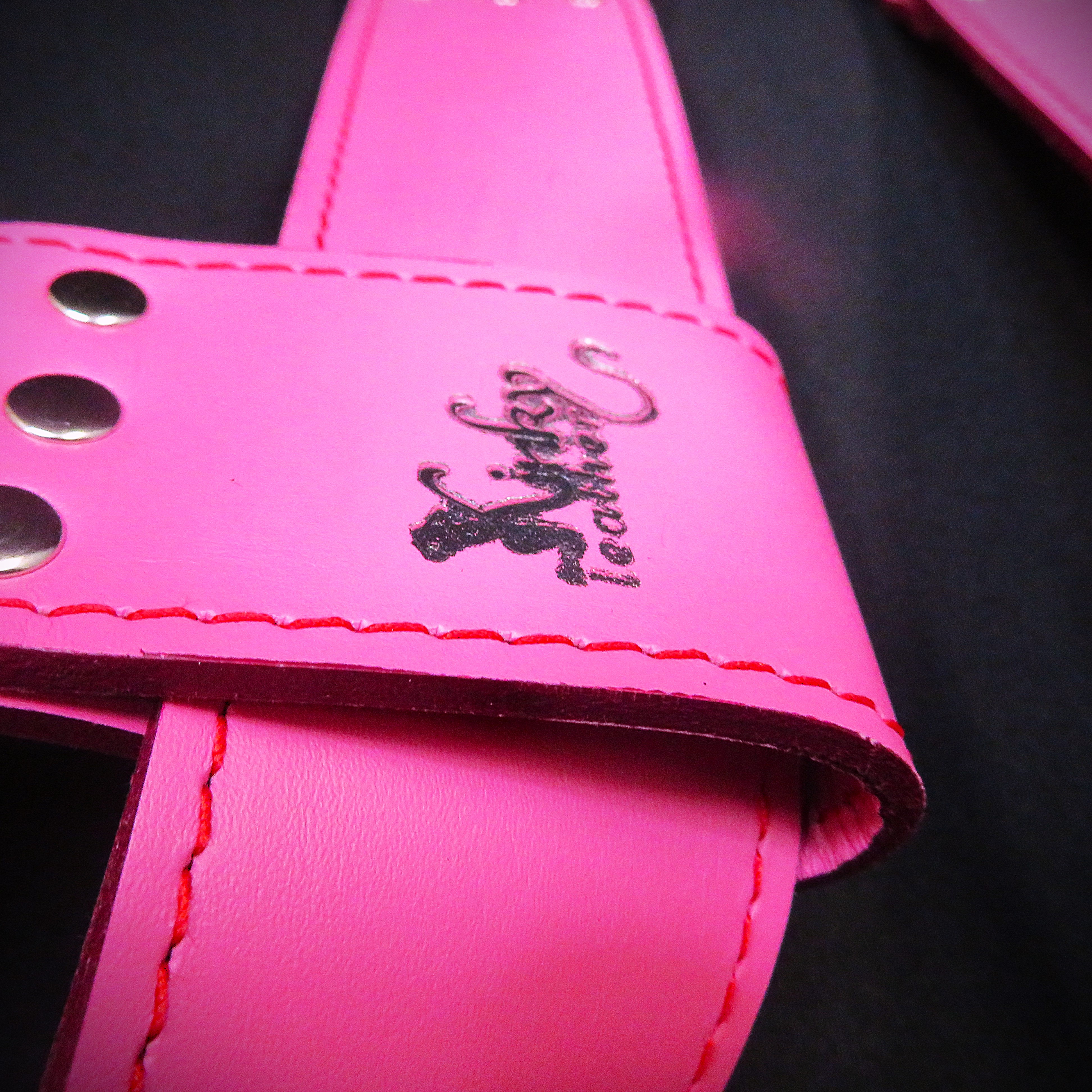 Handmade Pink Leather Suspension Cuffs – Premium Wrist and Ankle Restraints for Elevated Play