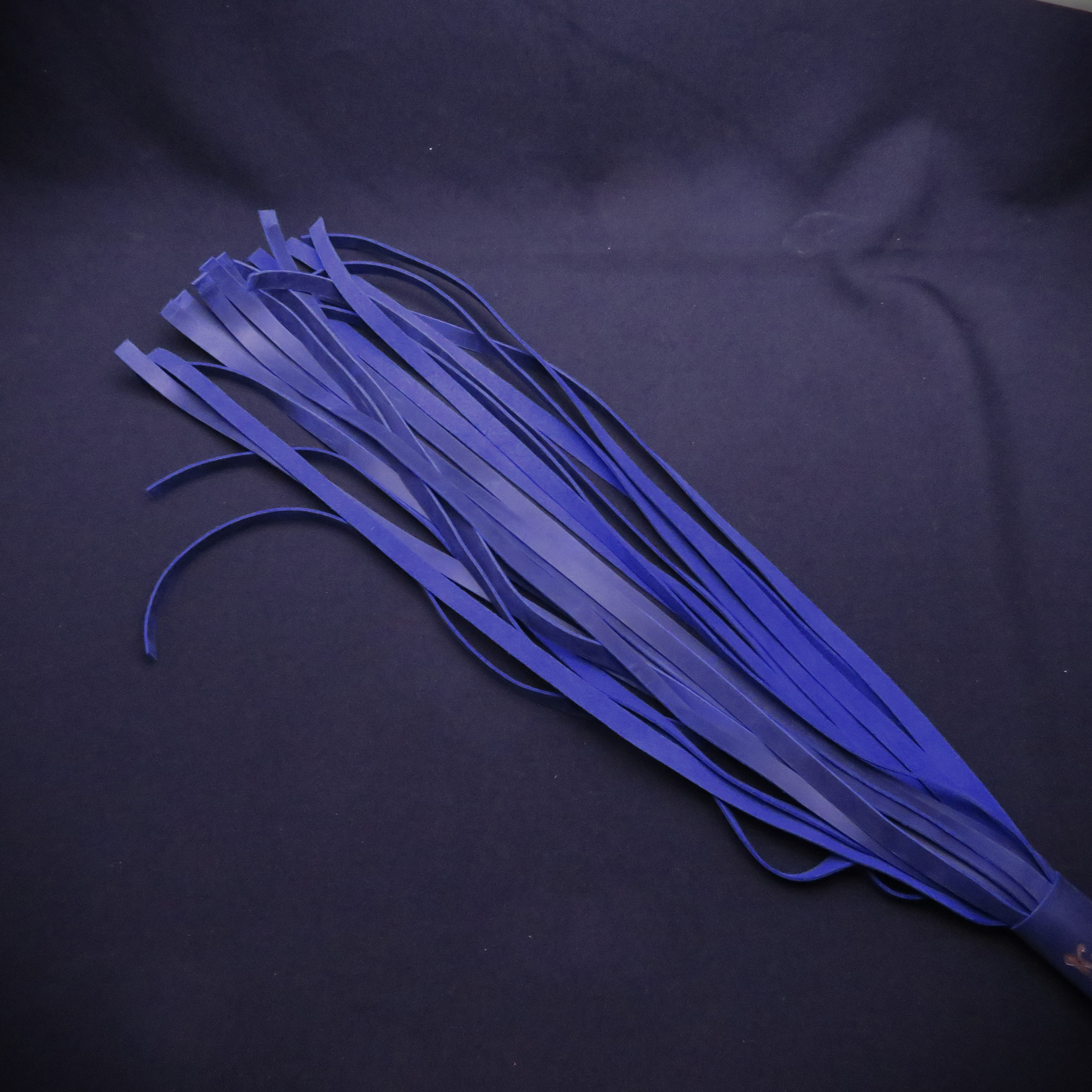 Handmade Blue Leather Whip-Flogger – Premium Genuine Leather Impact Toy