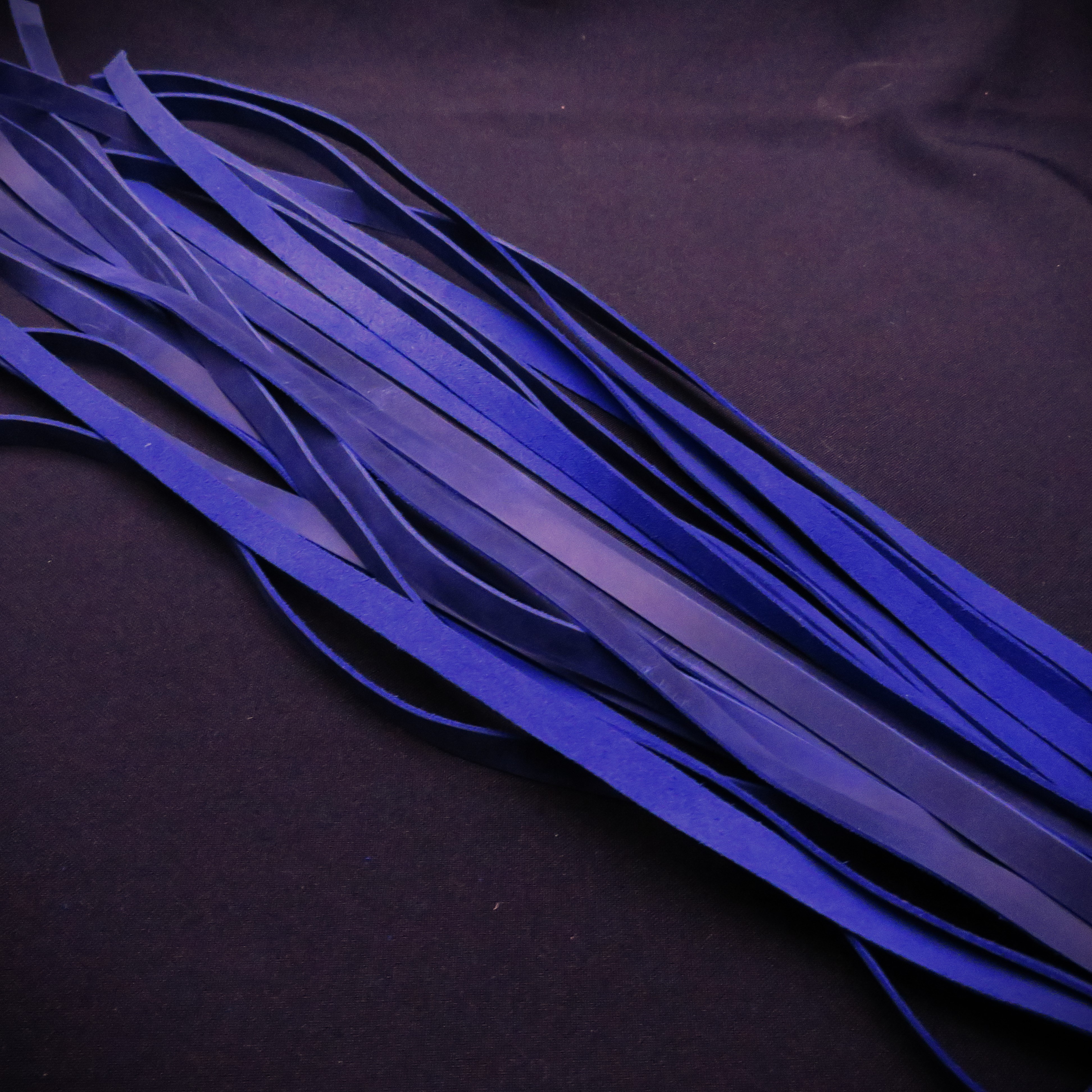 Handmade Blue Leather Whip-Flogger – Premium Genuine Leather Impact Toy