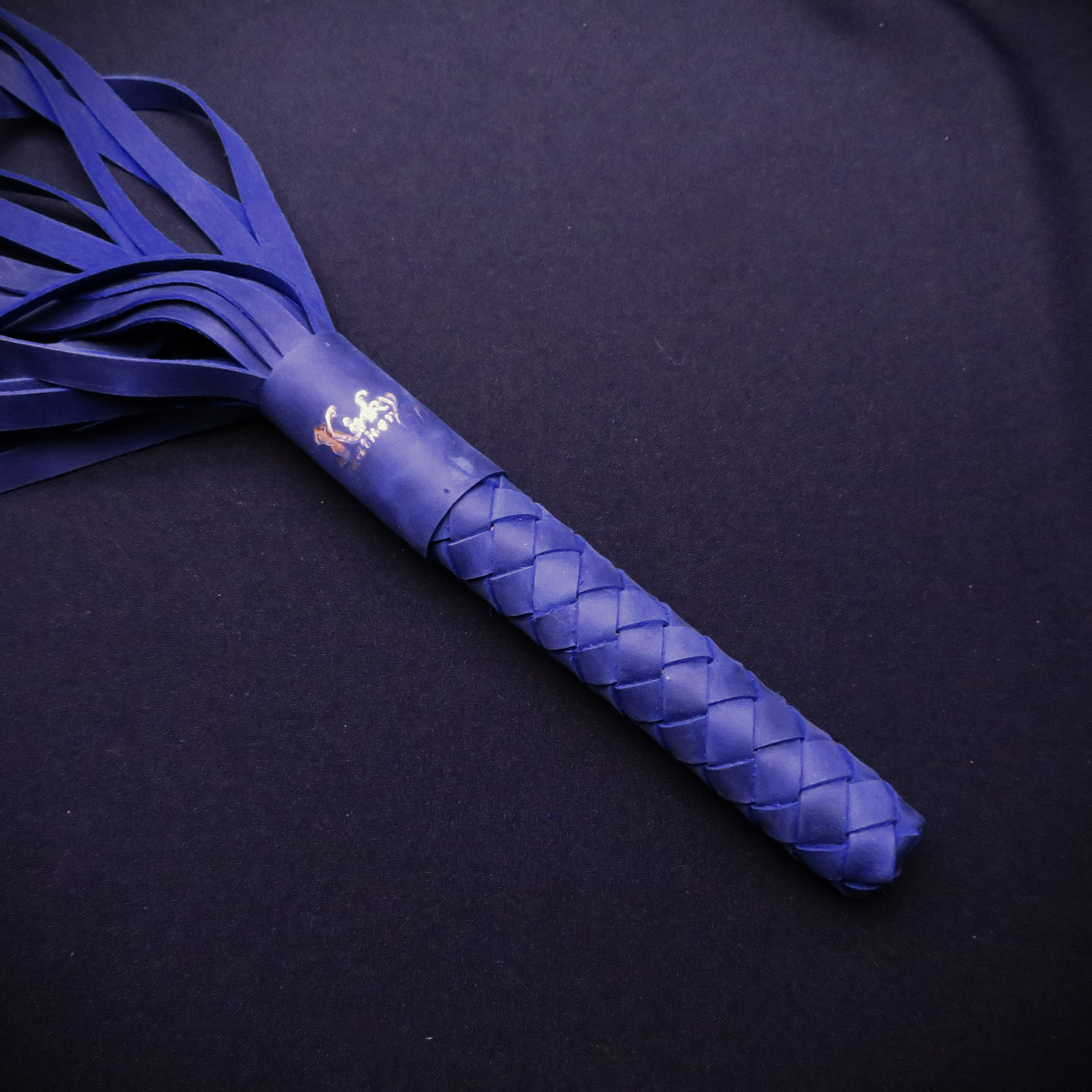 Handmade Blue Leather Whip-Flogger – Premium Genuine Leather Impact Toy