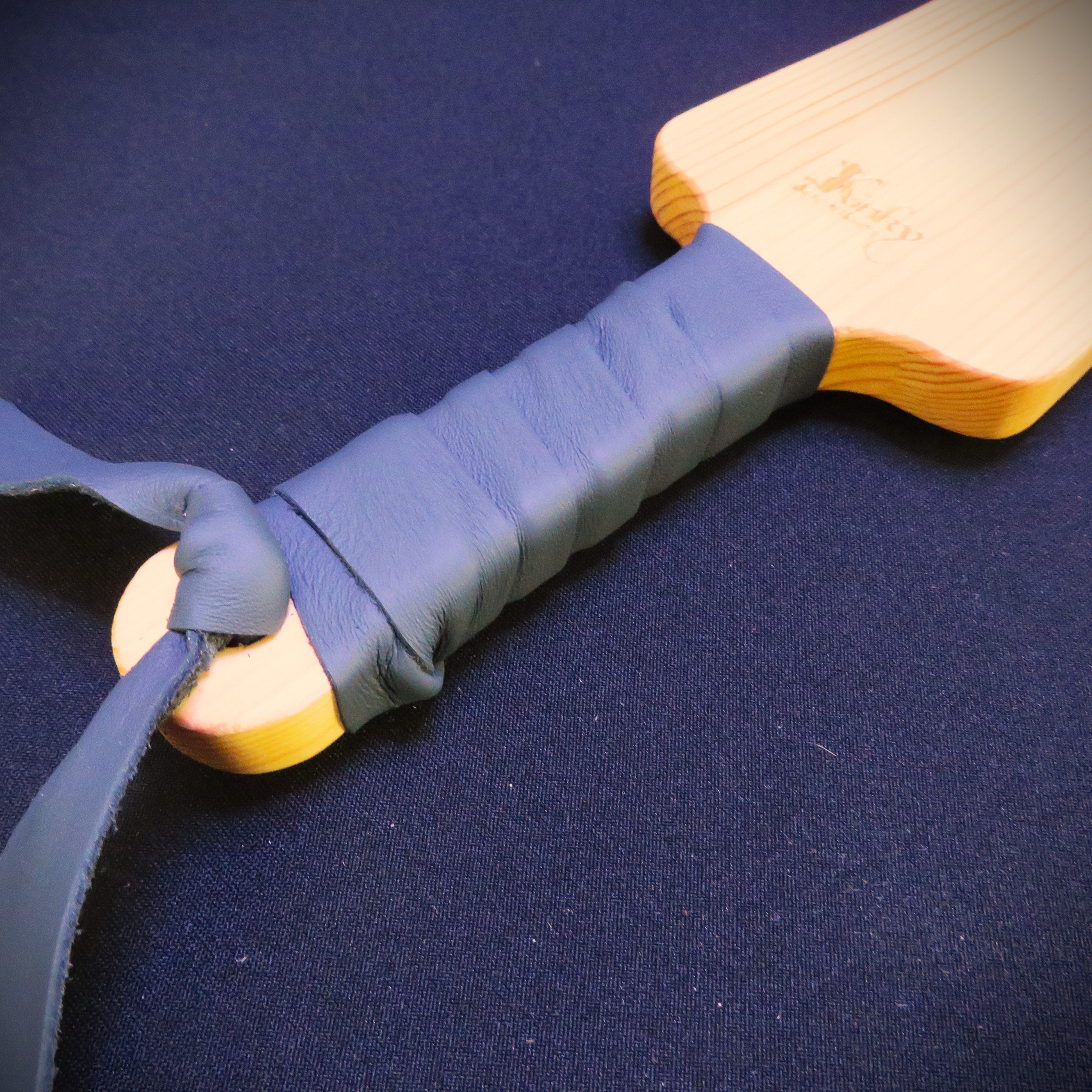 Handcrafted Wood Spanking Paddle – Premium Leather-Wrapped Handle