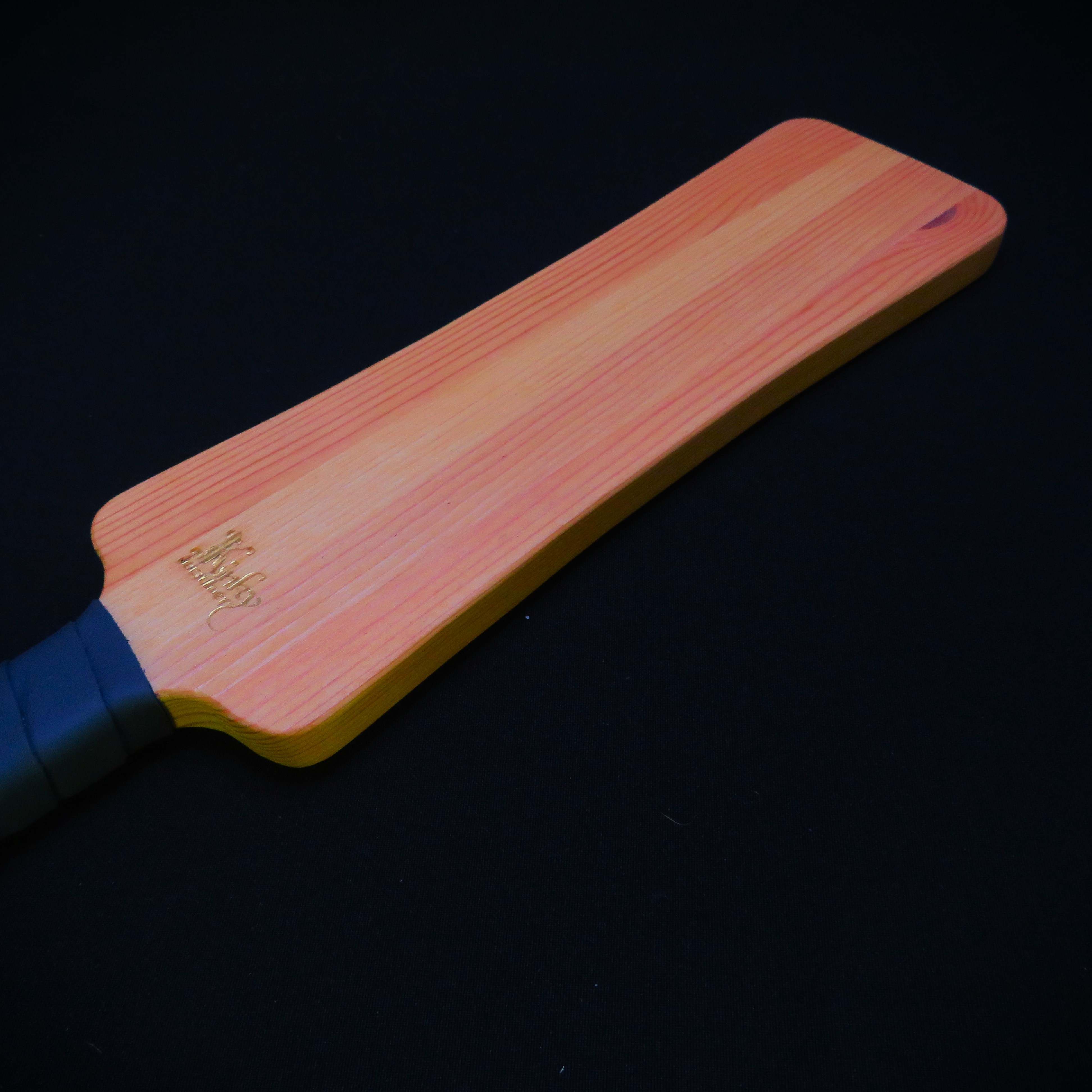 Handcrafted Wood Spanking Paddle – Premium Leather-Wrapped Handle