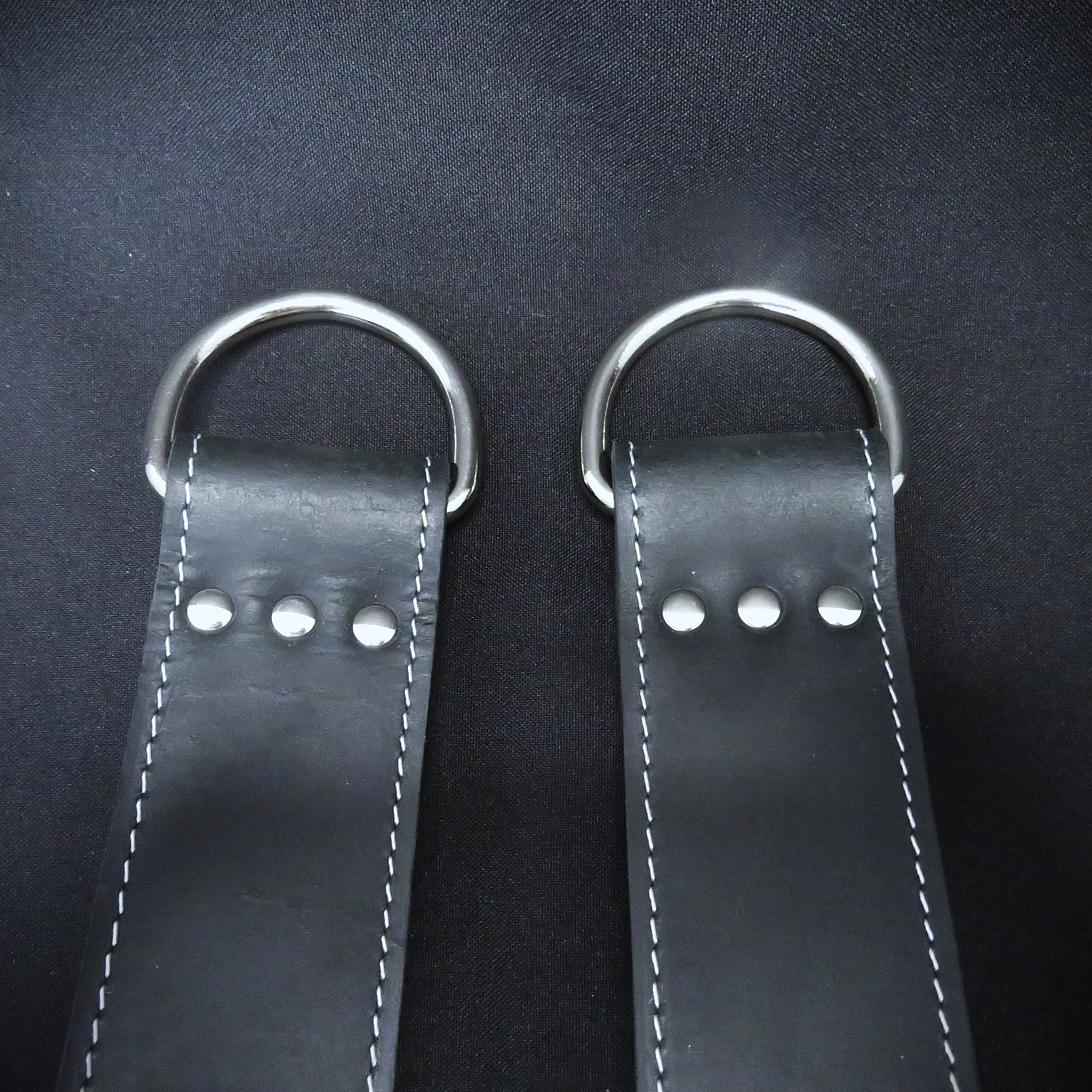 Handcrafted Black Leather Suspension Cuffs – Premium BDSM Restraints