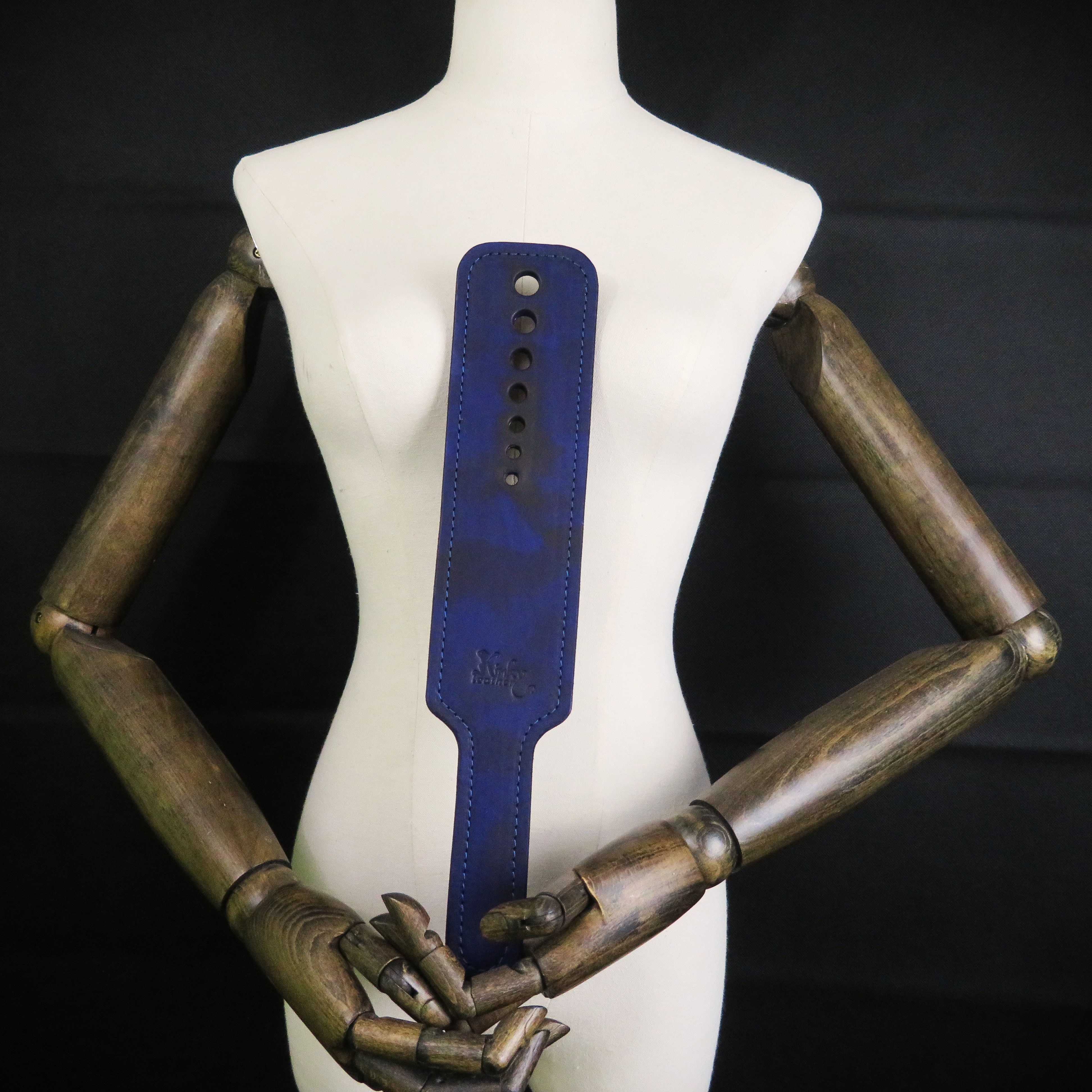 Handmade Purple Leather Spanking Paddle – Elegance & Sensory Intensity