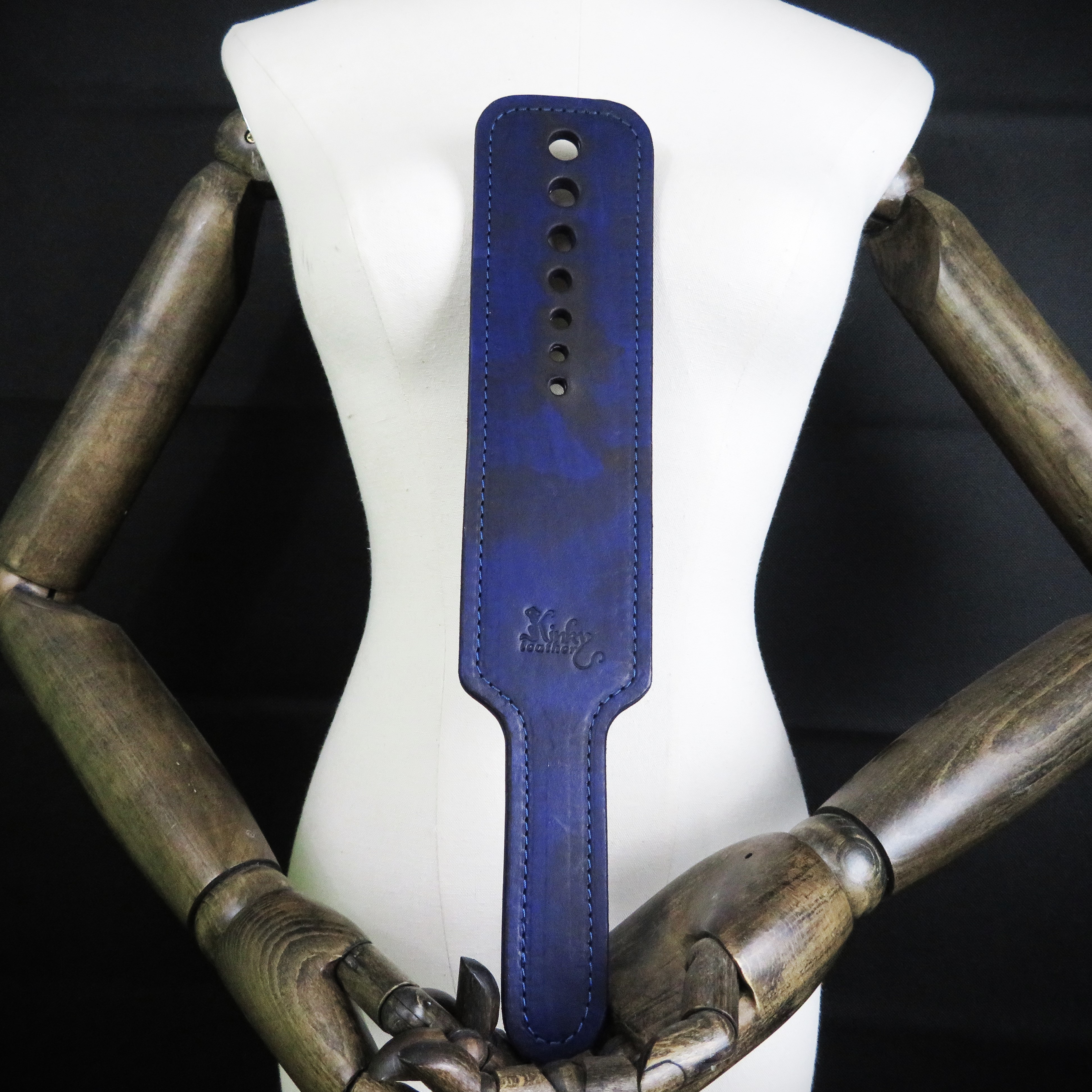 Handmade Purple Leather Spanking Paddle – Elegance & Sensory Intensity