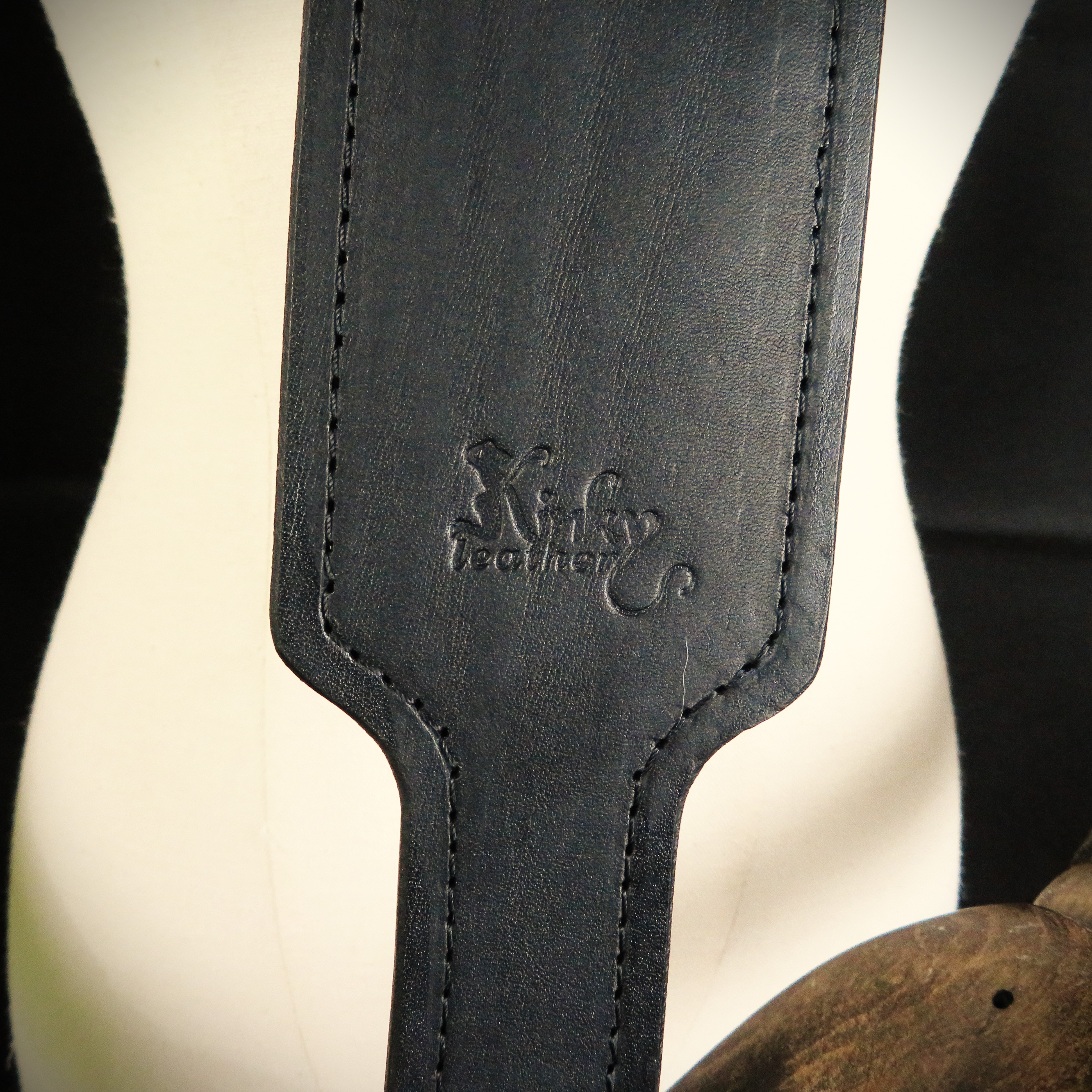 Handmade Black Leather Spanking Paddle – Elegant & Powerful Impact Play