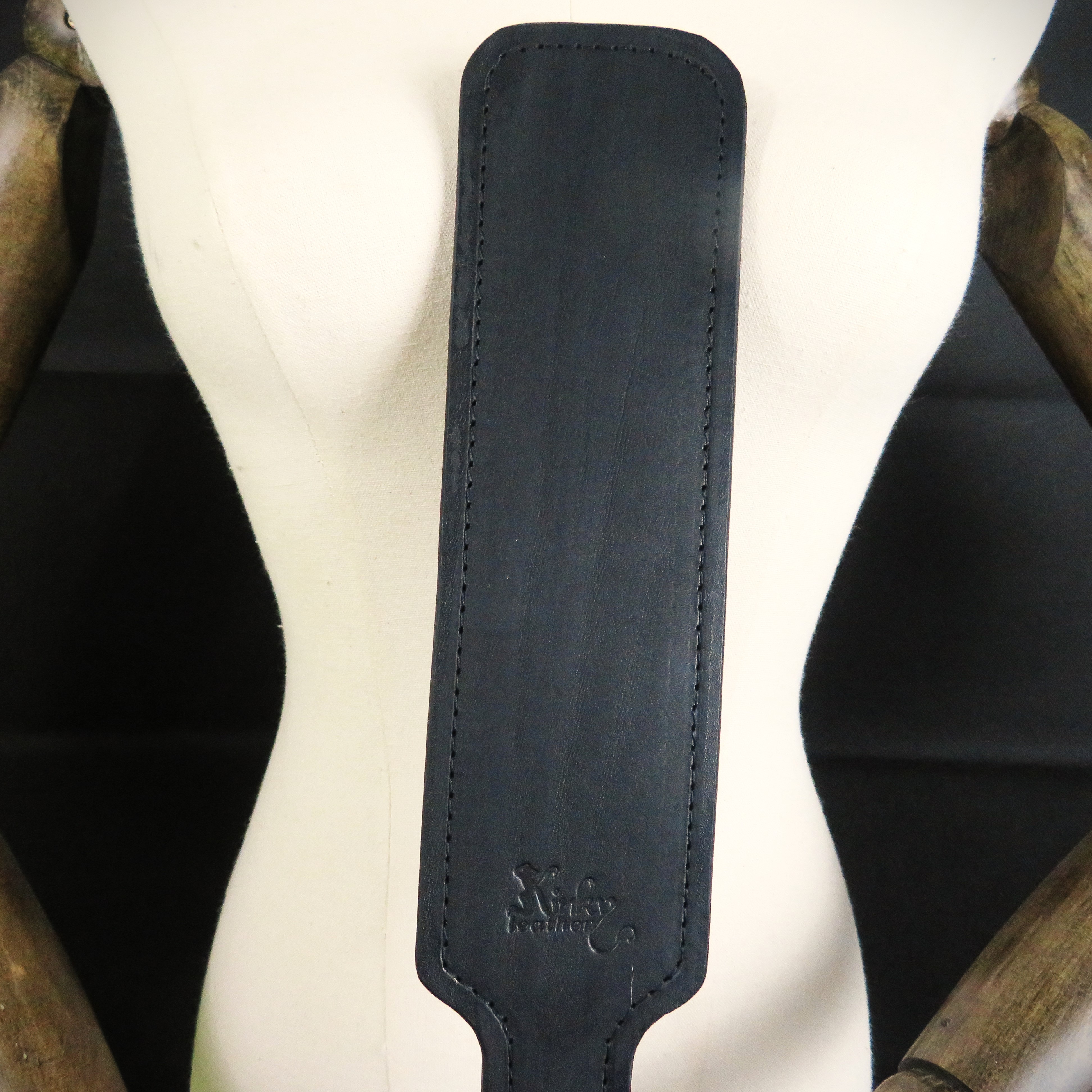 Handmade Black Leather Spanking Paddle – Elegant & Powerful Impact Play