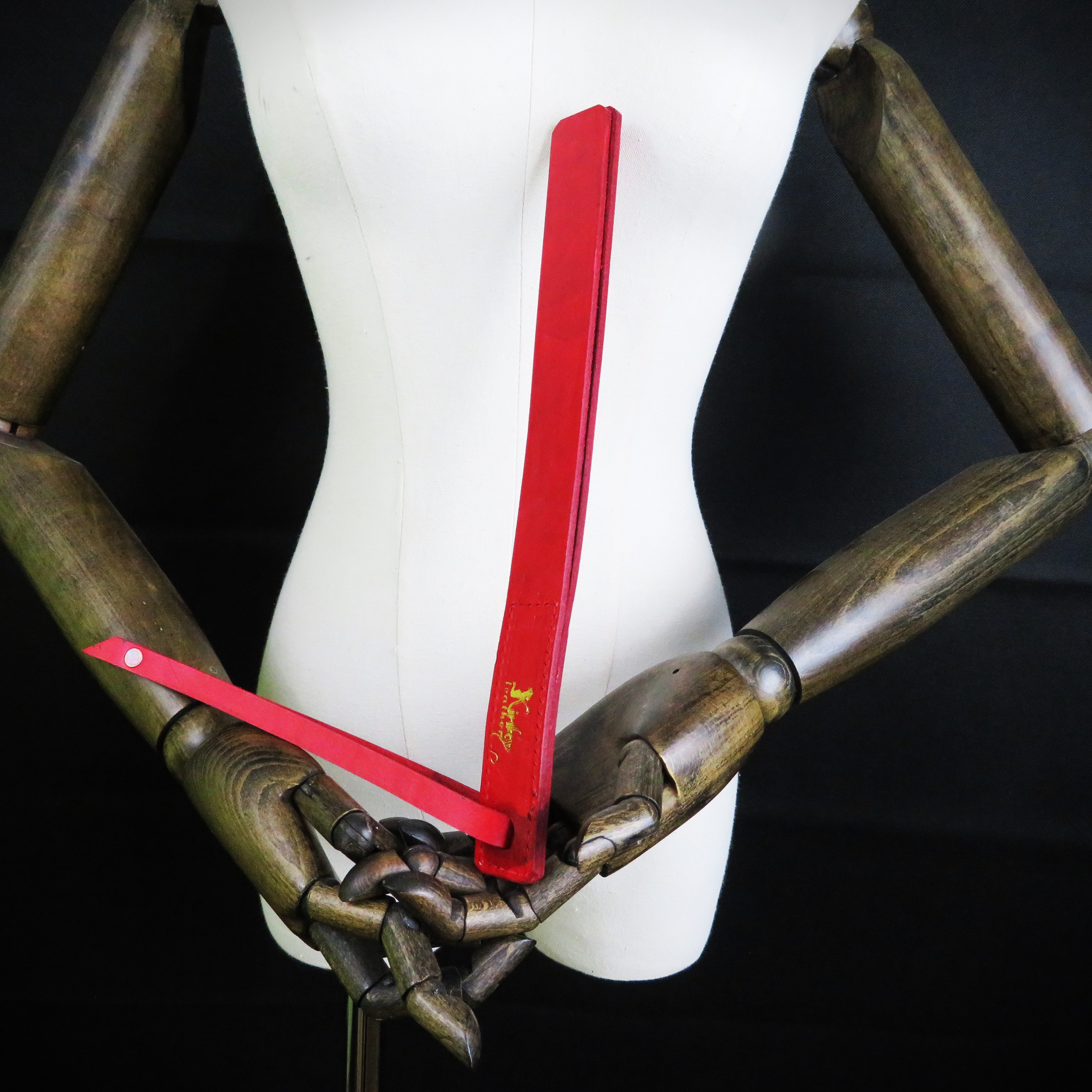 Handmade Red Leather Slapper – Elegant & Powerful BDSM Accessory
