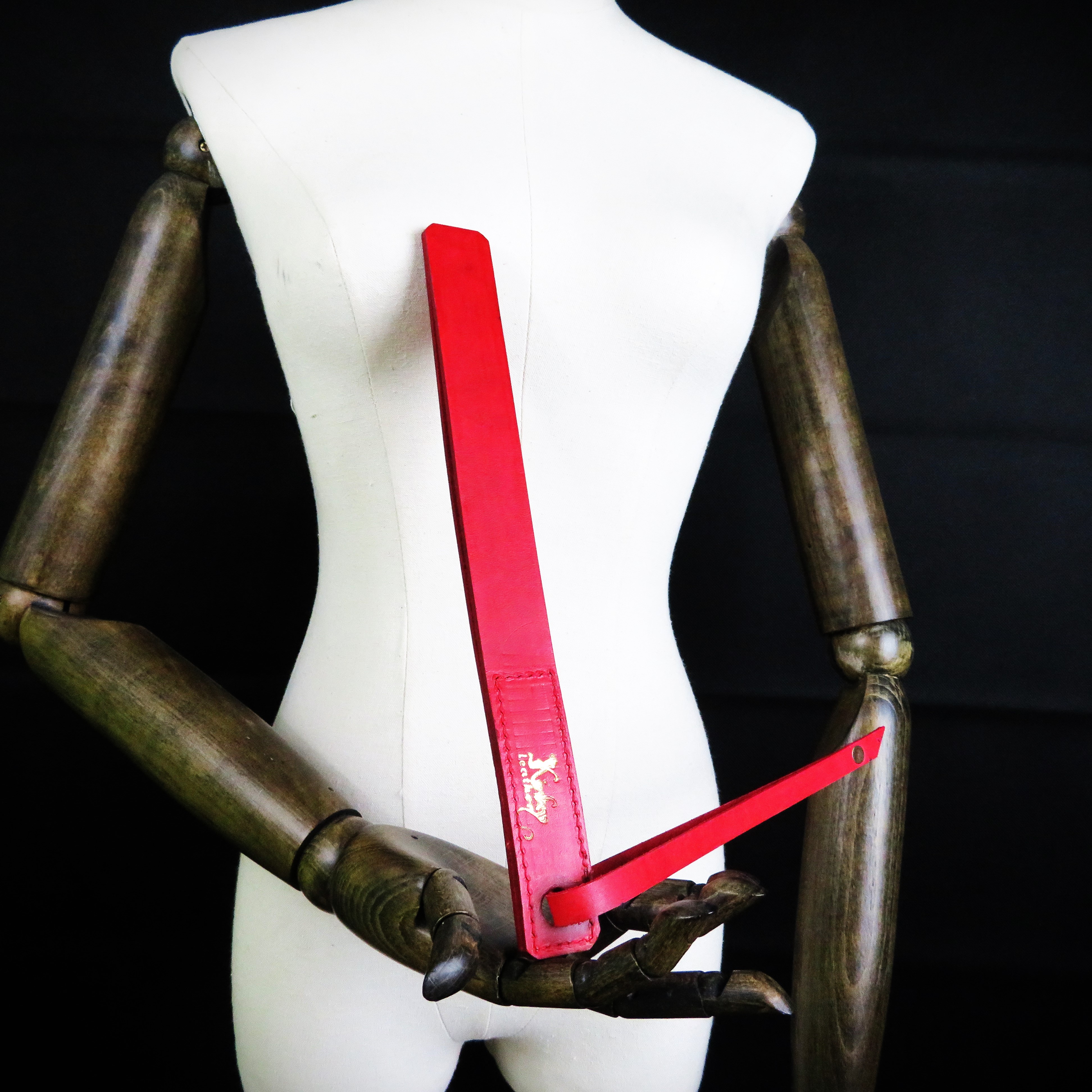 Handmade Red Leather Slapper – Elegant & Powerful BDSM Accessory