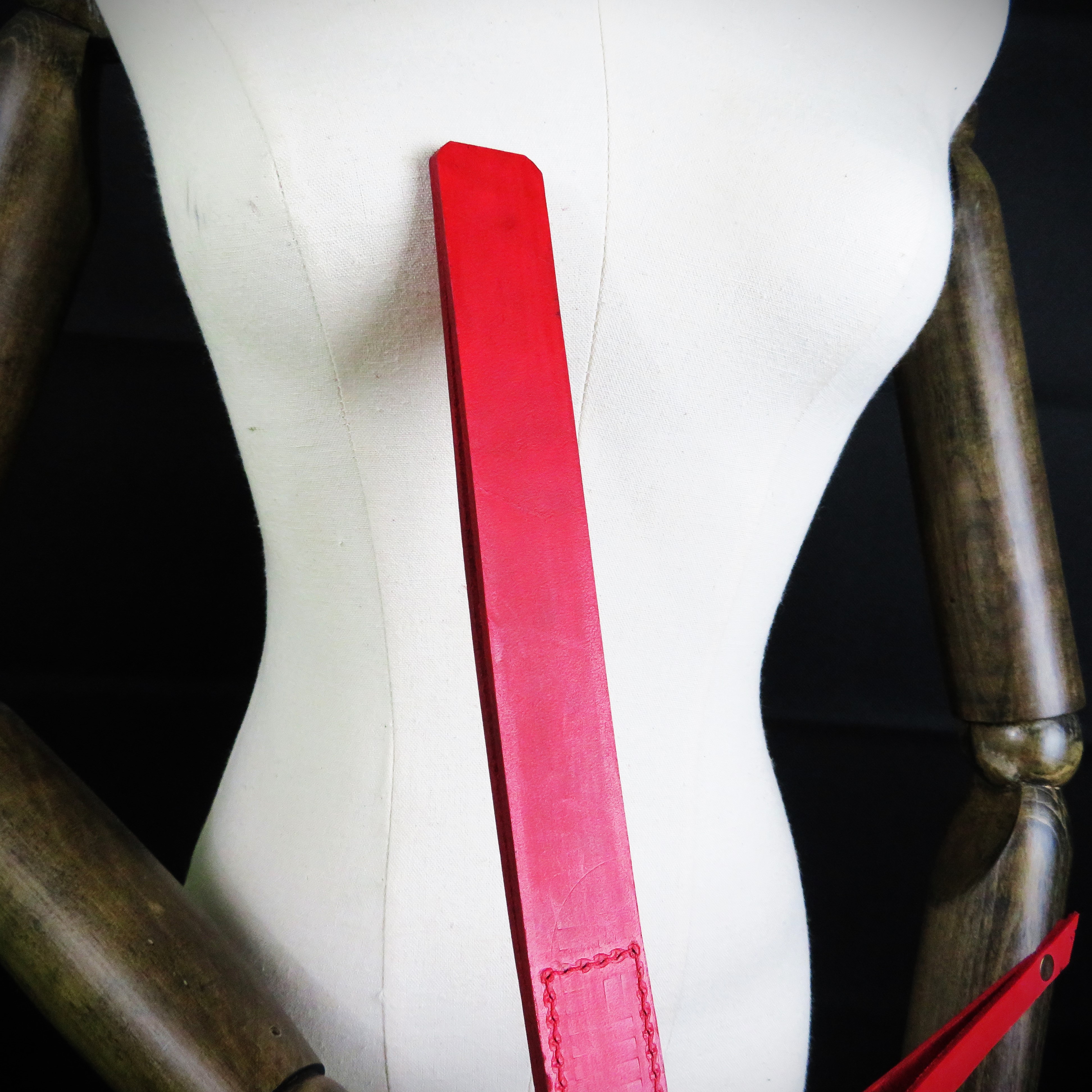 Handmade Red Leather Slapper – Elegant & Powerful BDSM Accessory