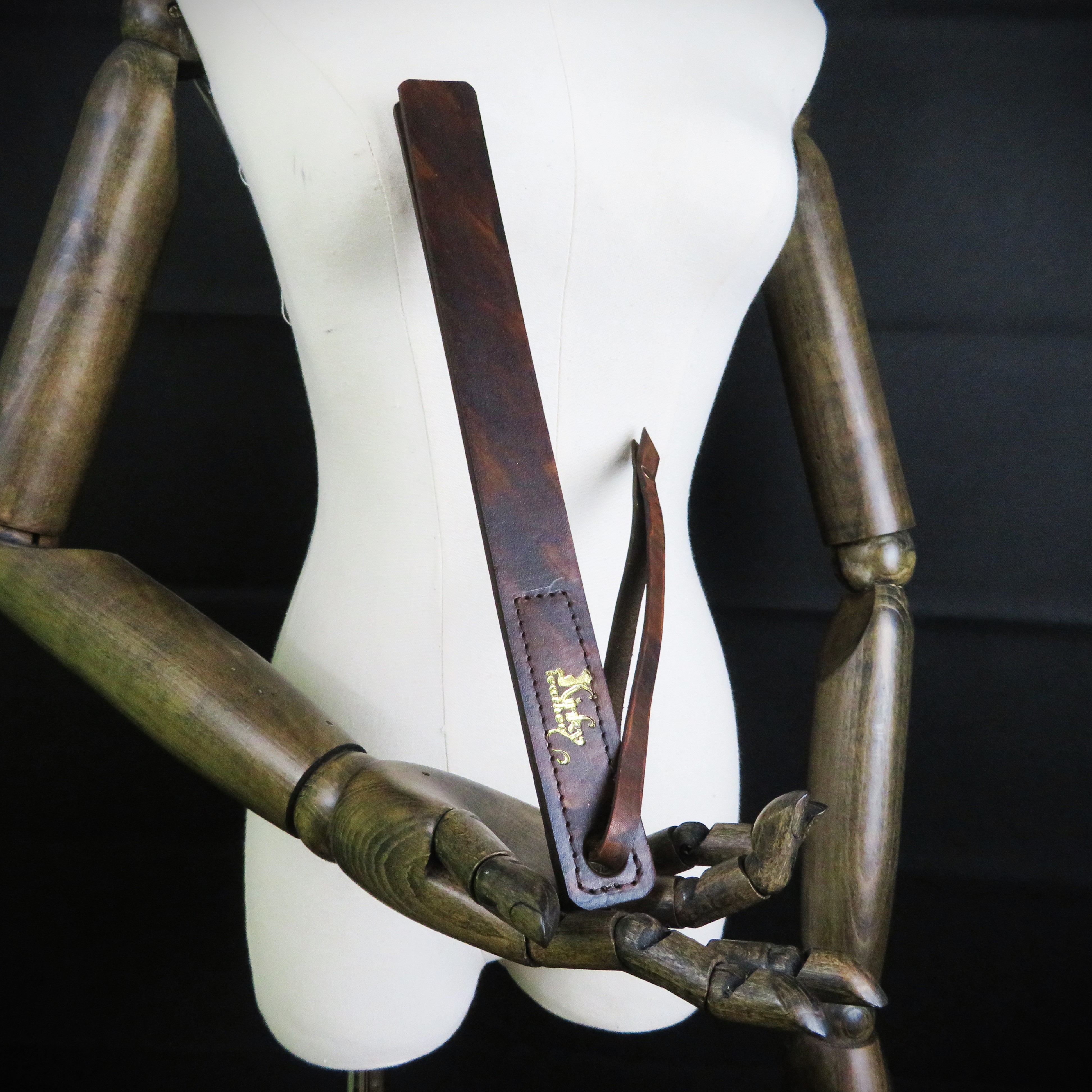 Handmade Brown Leather Slapper – Elegant & Durable BDSM Impact Toy
