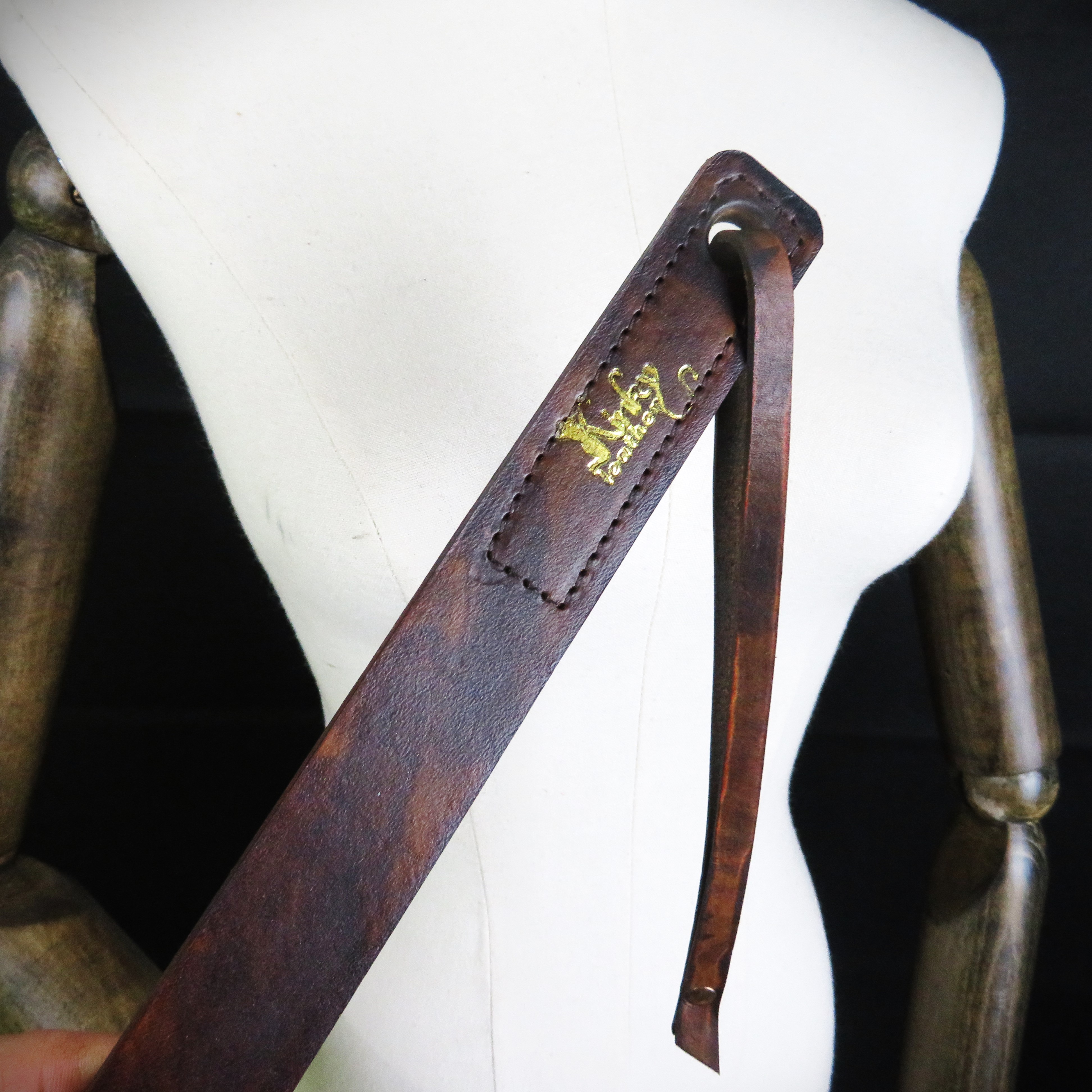 Handmade Brown Leather Slapper – Elegant & Durable BDSM Impact Toy