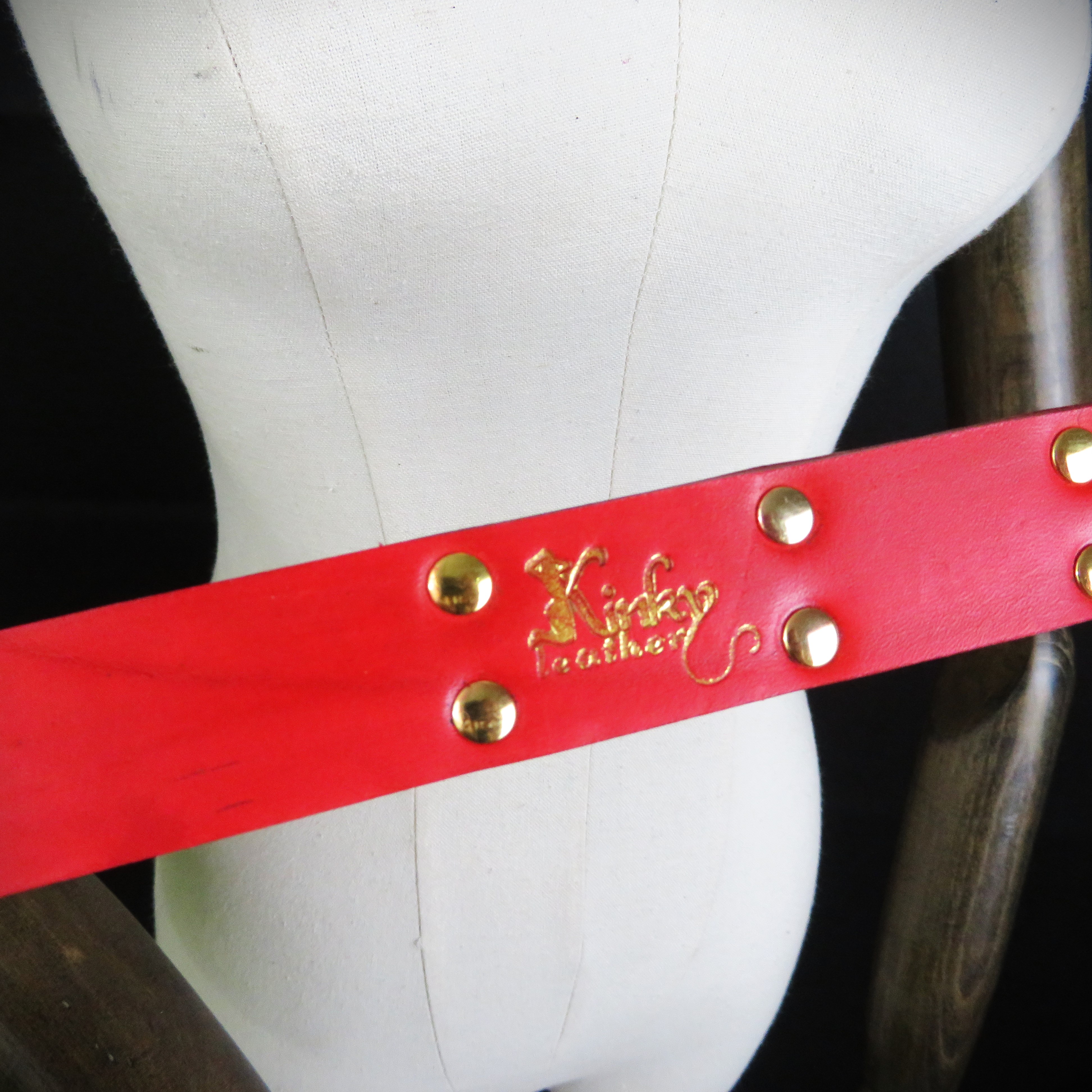  BDSM Leather Slapper – Red Genuine Leather Impact Play Toy