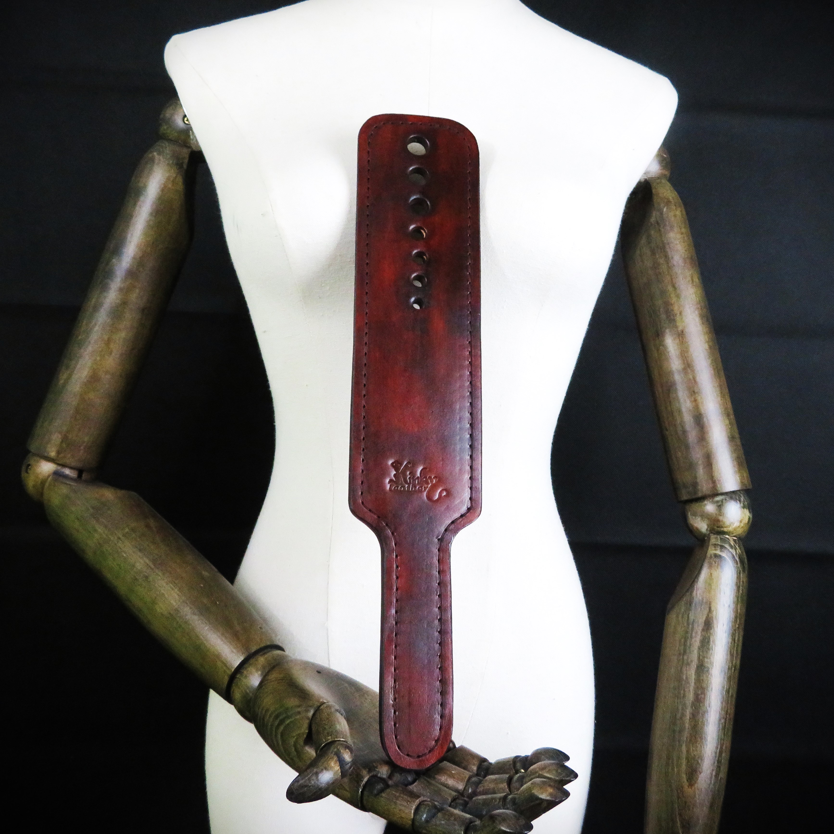 Handmade Brown Leather Spanking Paddle – Sturdy & Durable