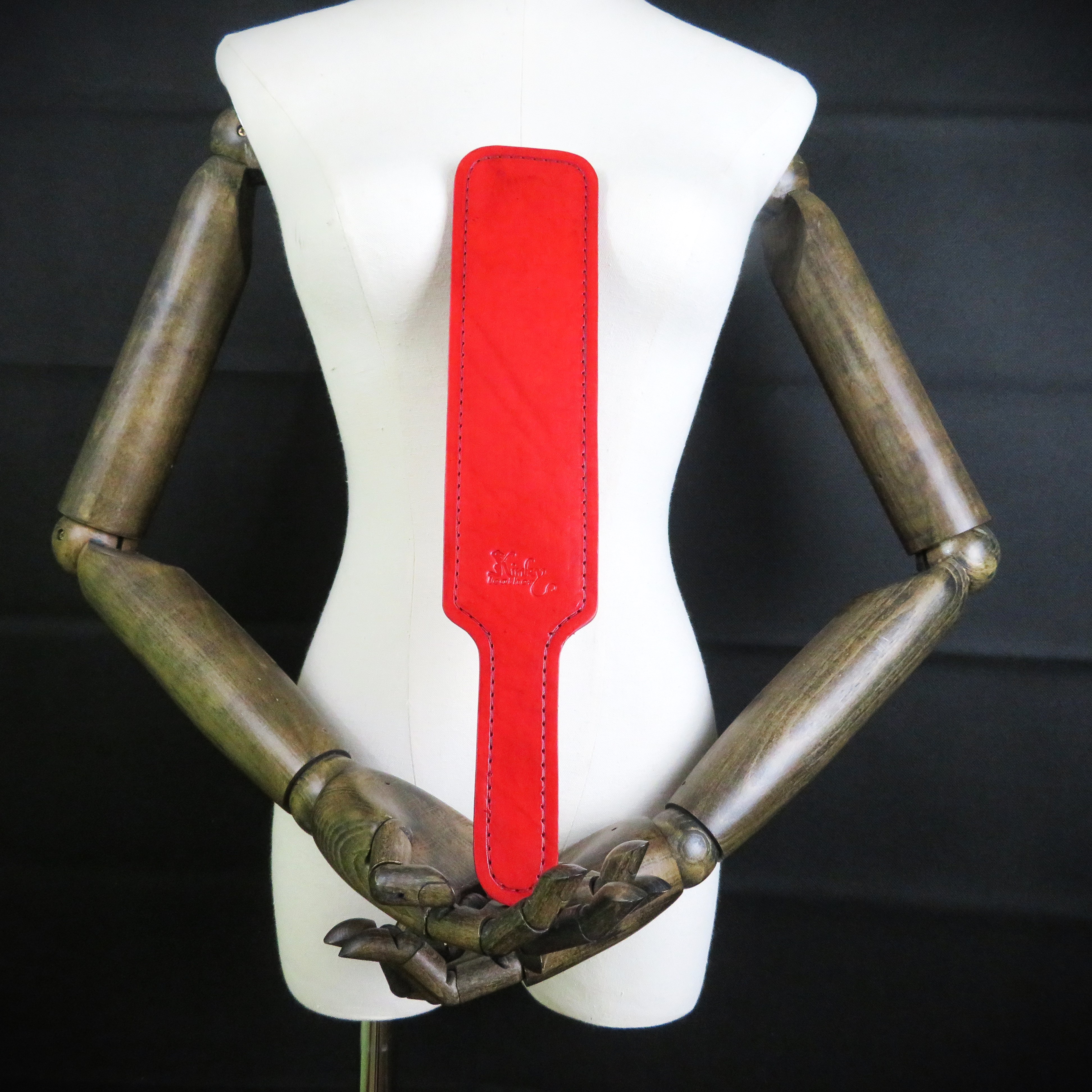 Handmade Red Leather Spanking Paddle – Precision Craftsmanship for Sensual Play
