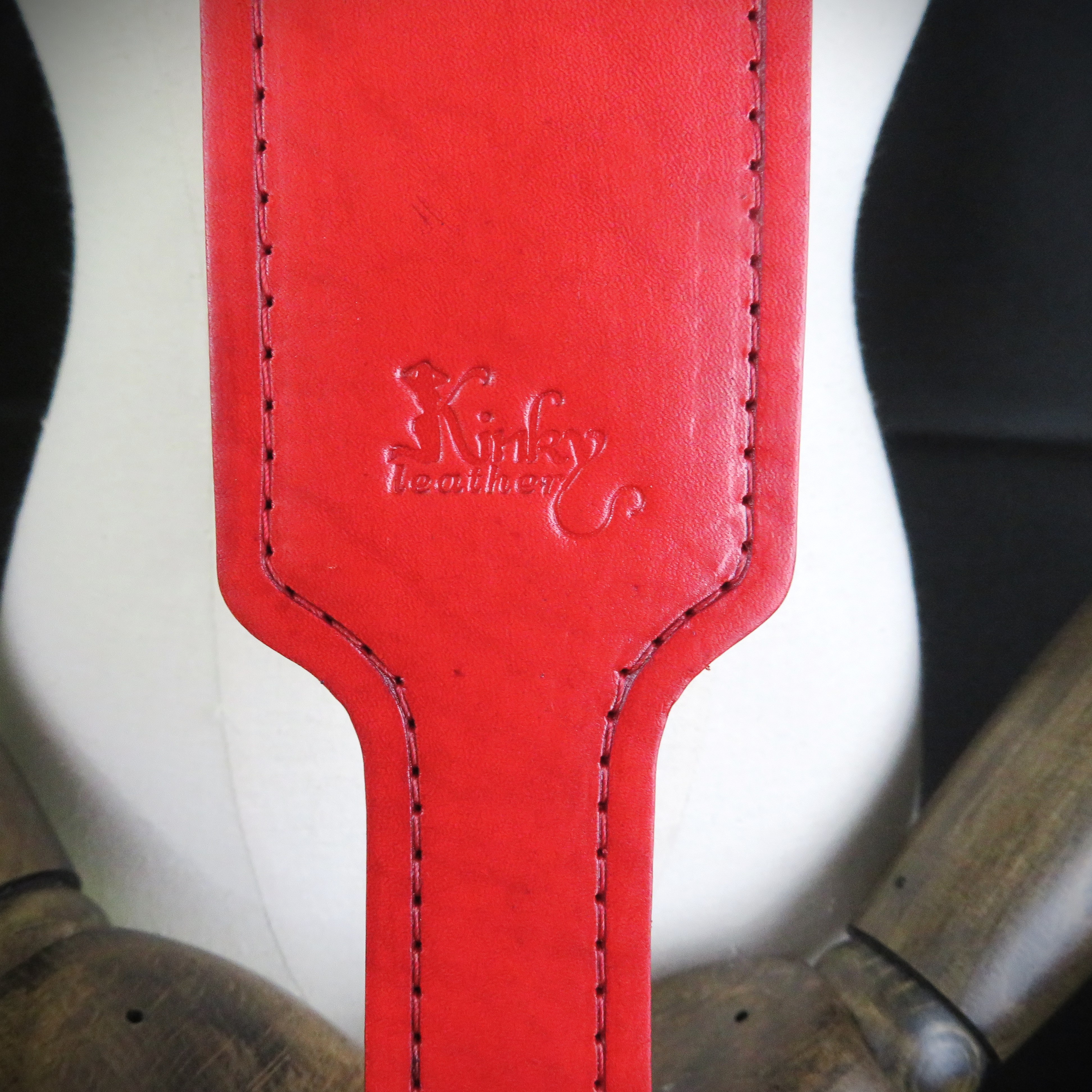 Handmade Red Leather Spanking Paddle – Precision Craftsmanship for Sensual Play