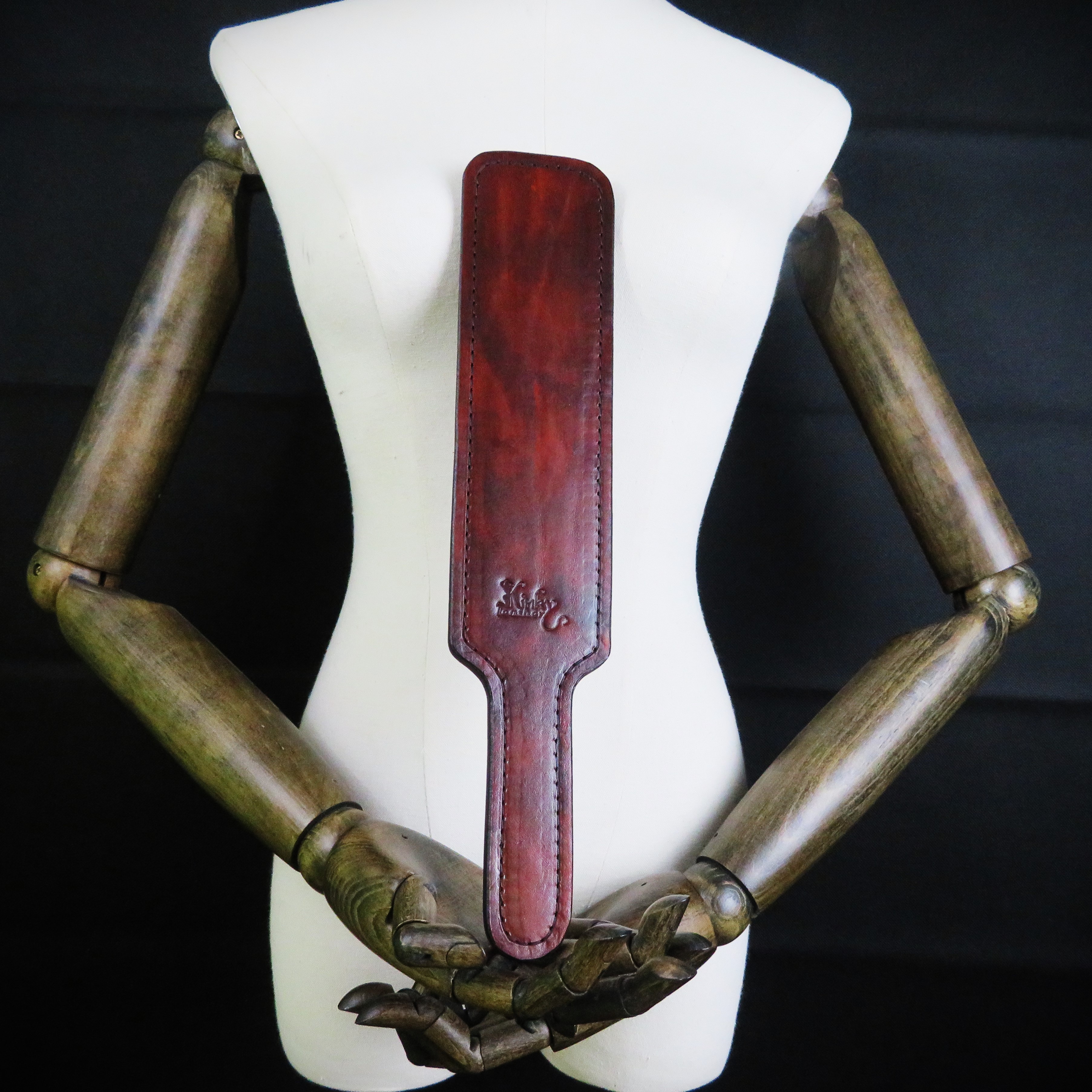 Handmade Brown Leather Spanking Paddle – Durable BDSM Impact Play Toy