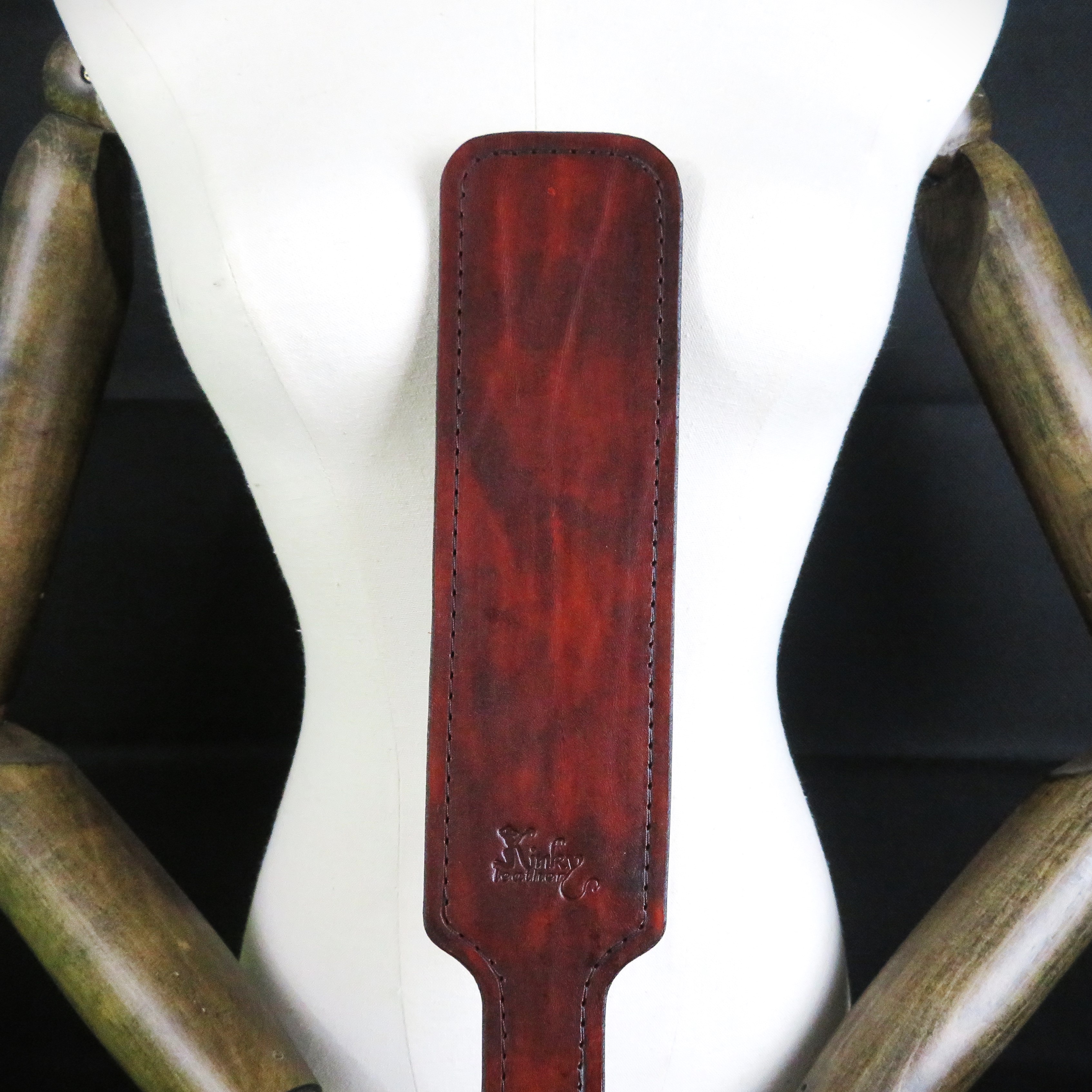 Handmade Brown Leather Spanking Paddle – Durable BDSM Impact Play Toy