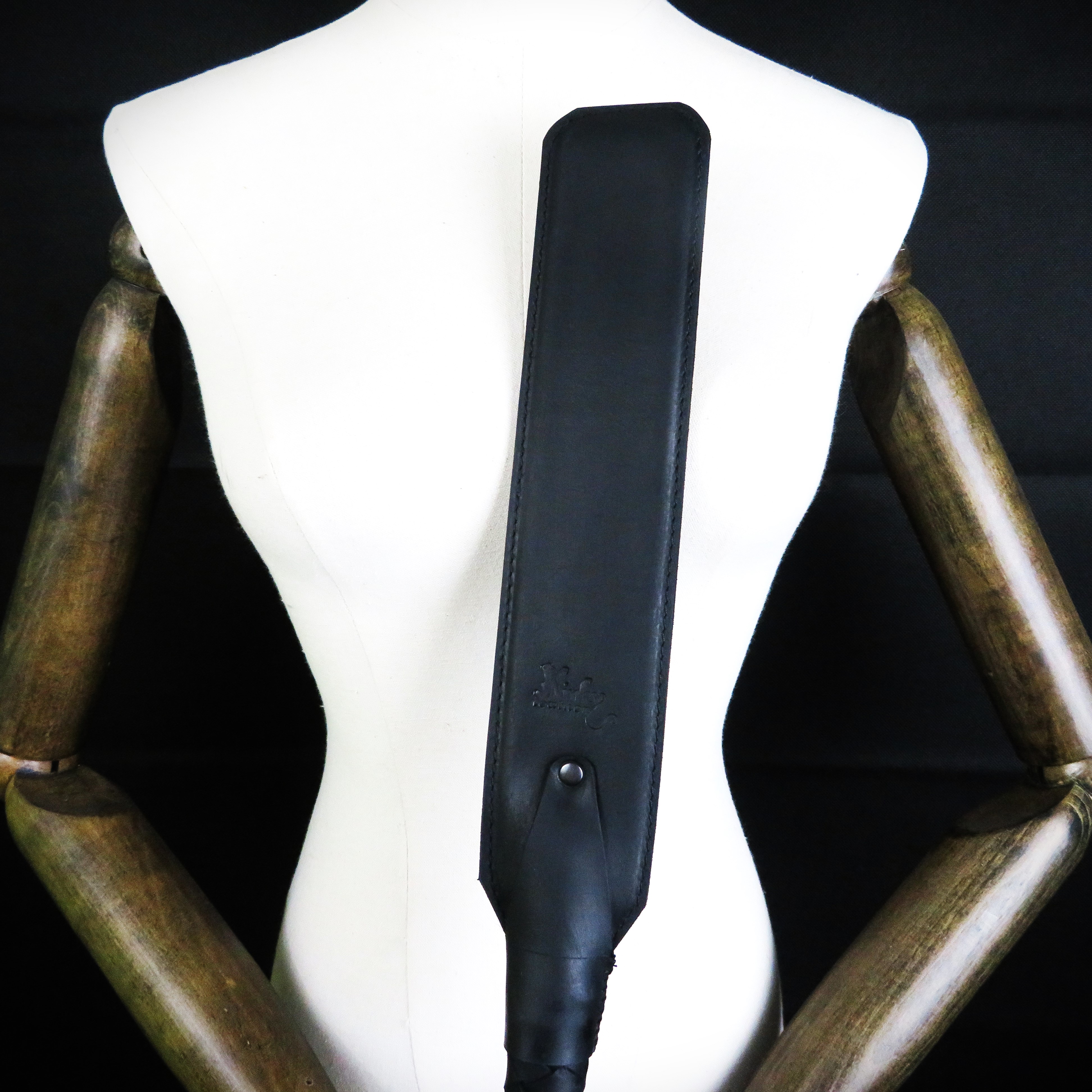 Handmade Leather Spanking Paddle – Premium Black Crazy Horse Leather