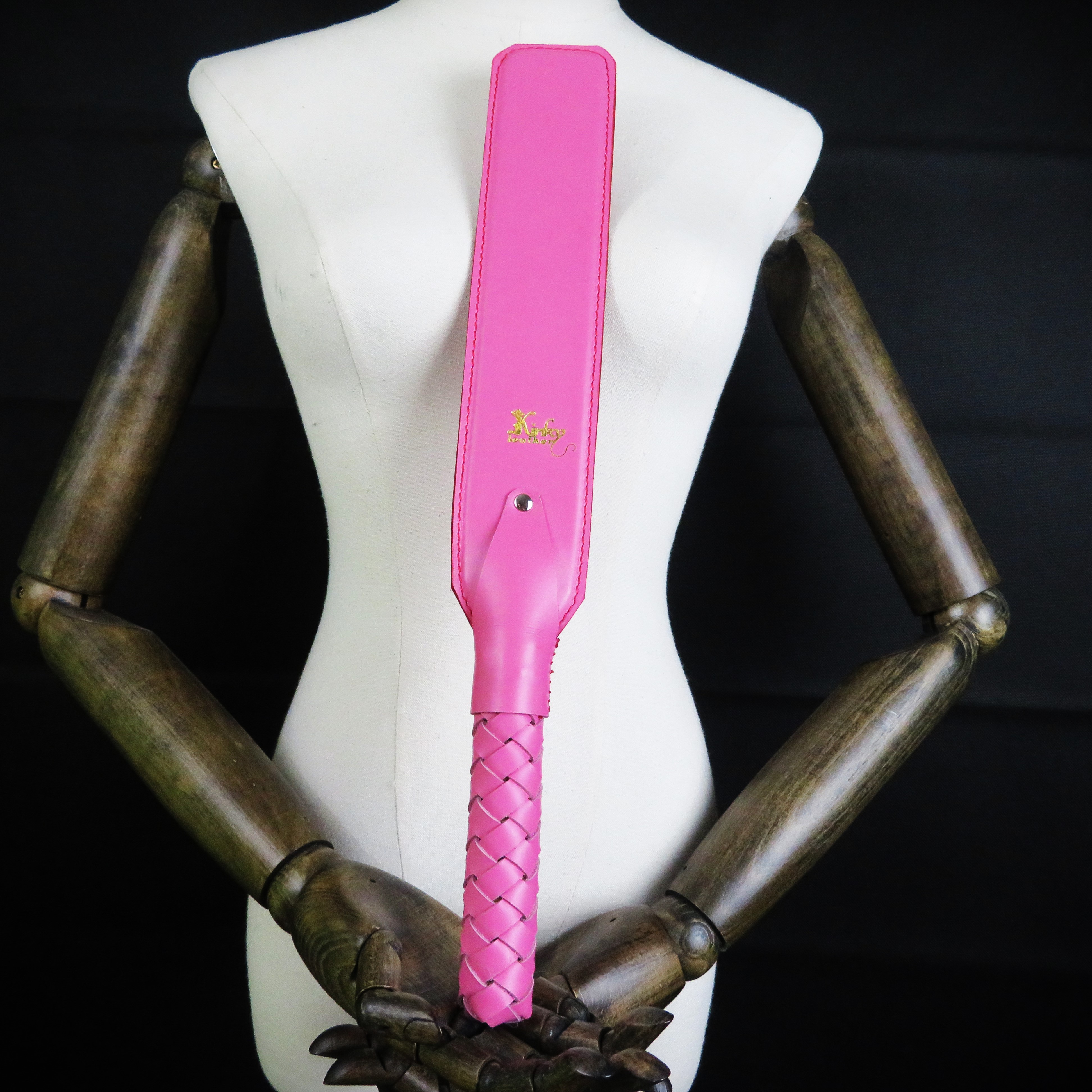 Handmade Pink Leather Spanking Paddle – Stylish & Impactful
