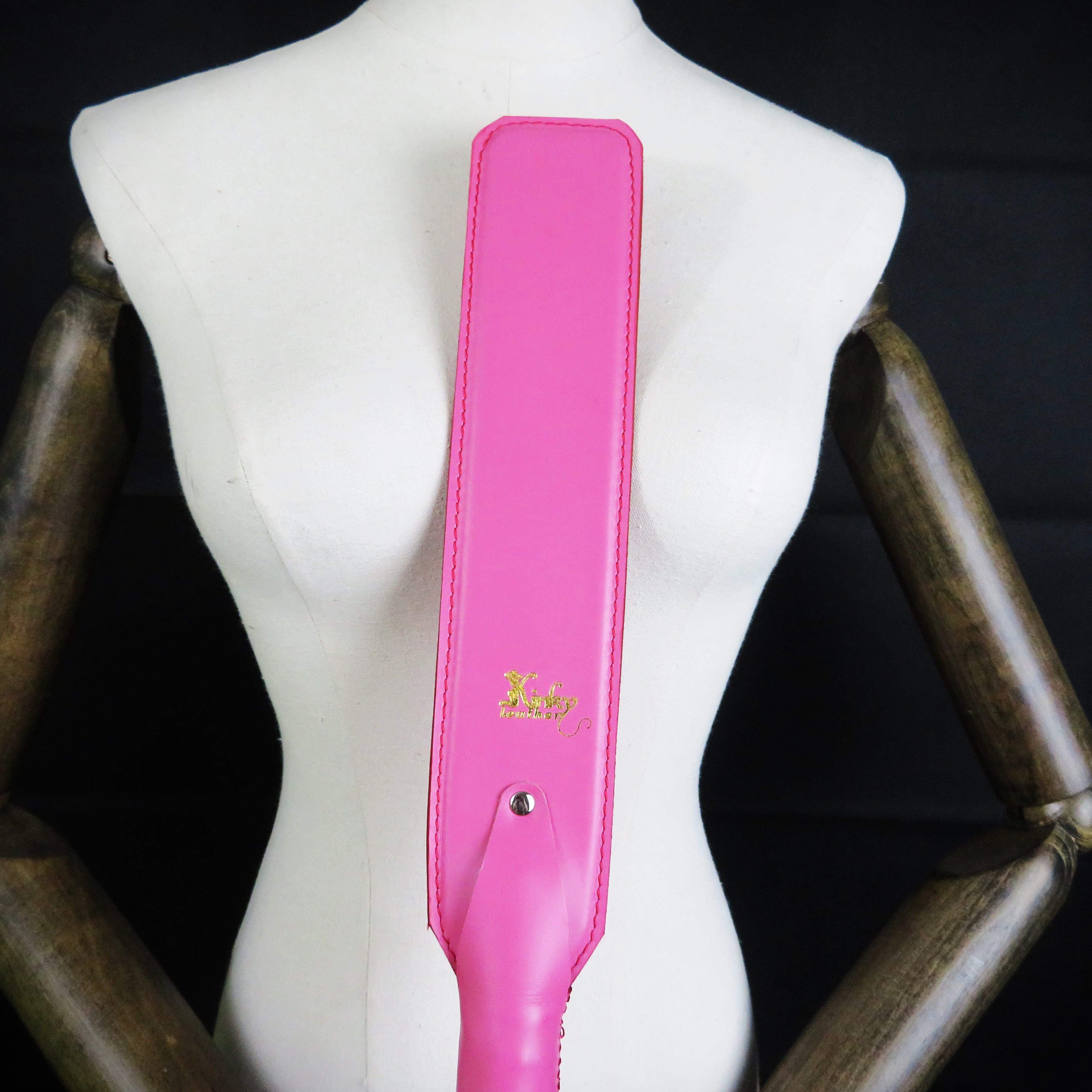 Handmade Pink Leather Spanking Paddle – Stylish & Impactful