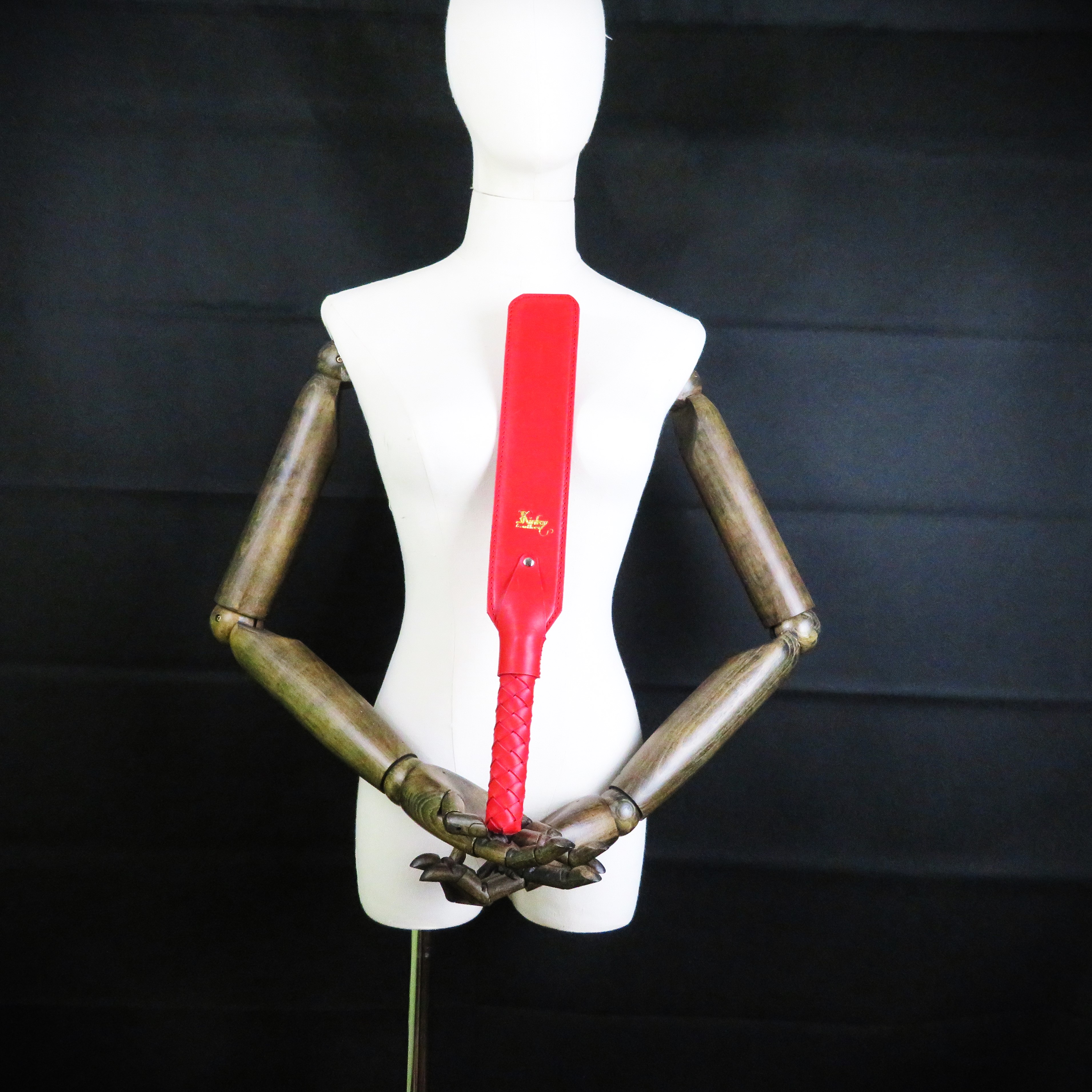 Handmade Red Leather Spanking Paddle – BDSM Impact Play Toy