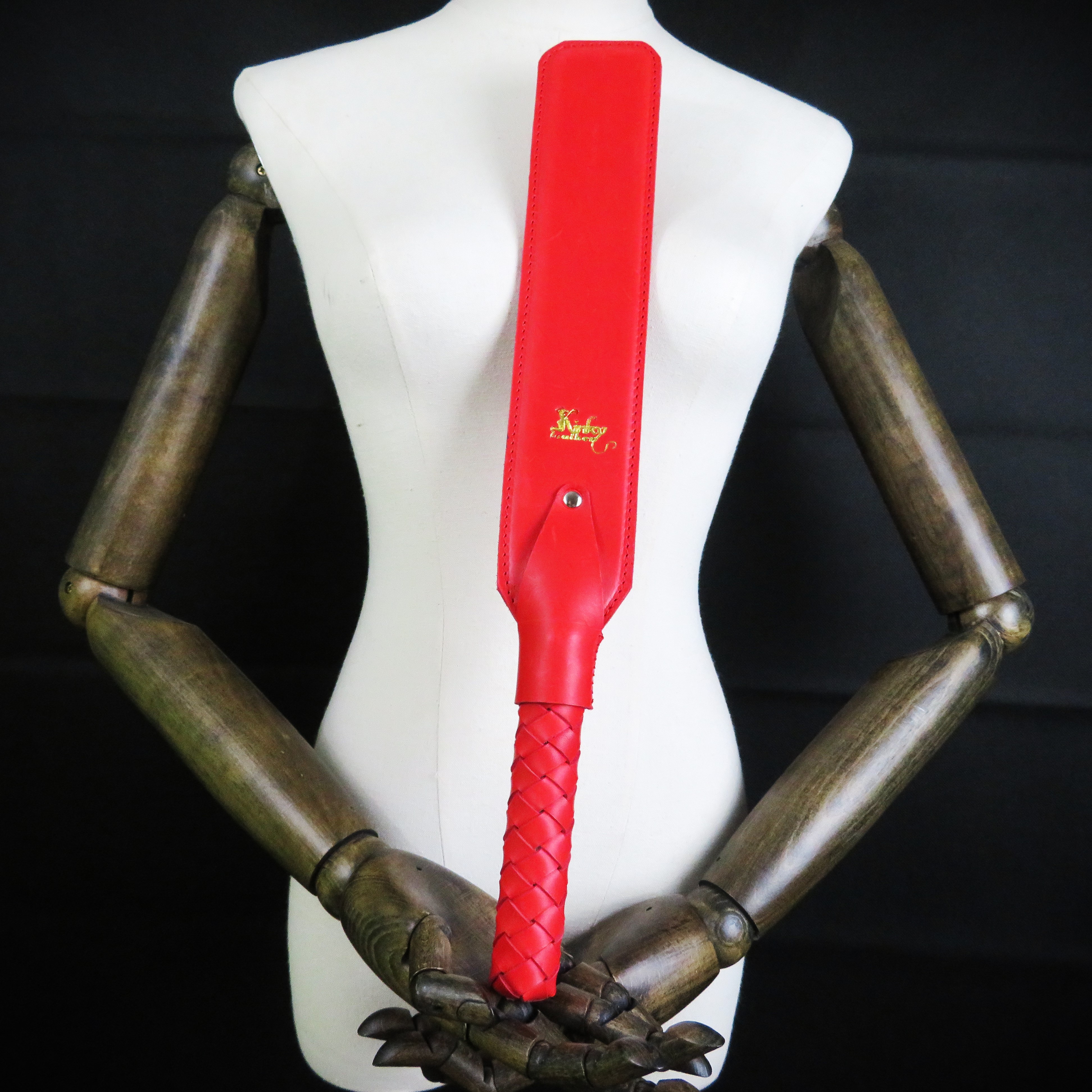 Handmade Red Leather Spanking Paddle – BDSM Impact Play Toy