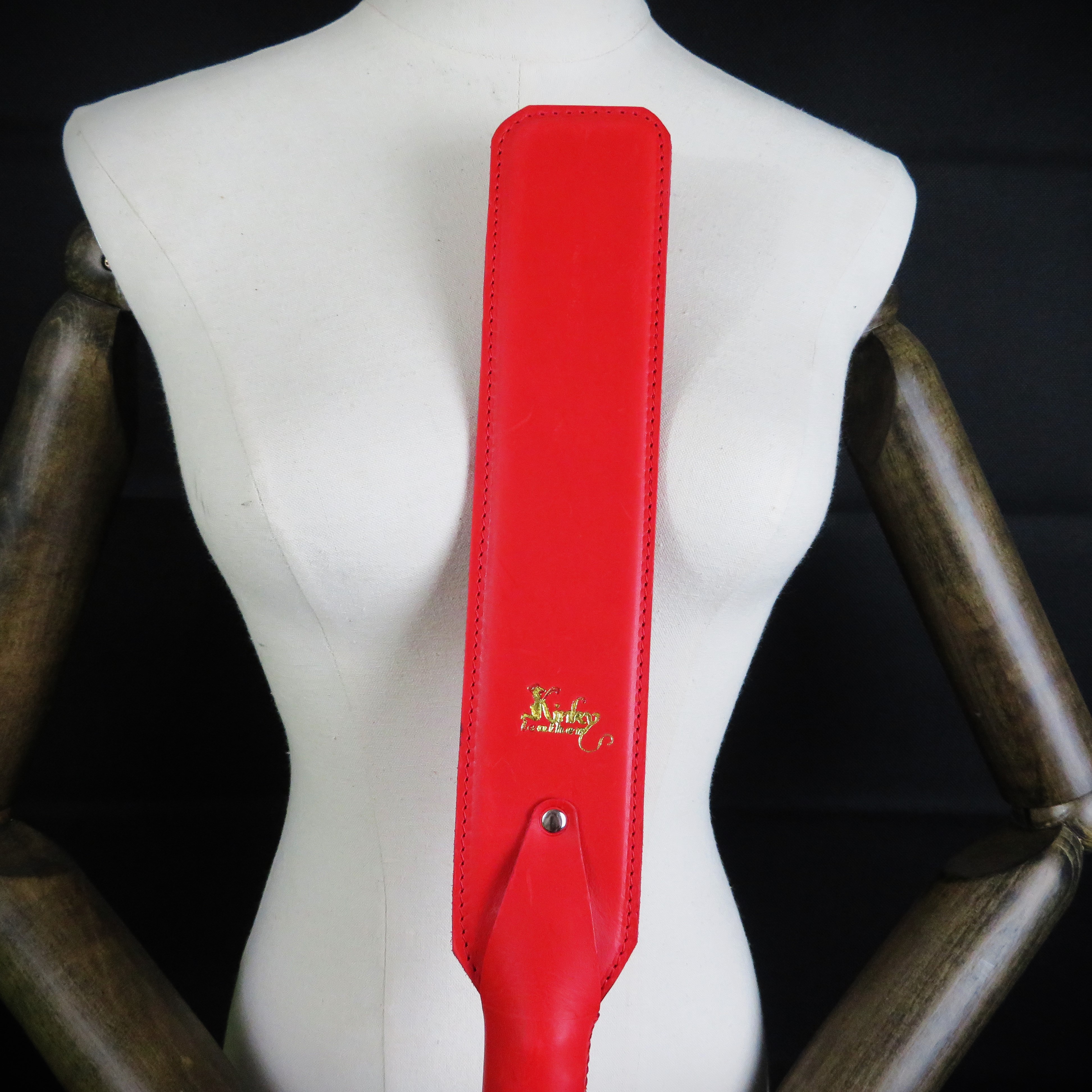 Handmade Red Leather Spanking Paddle – BDSM Impact Play Toy
